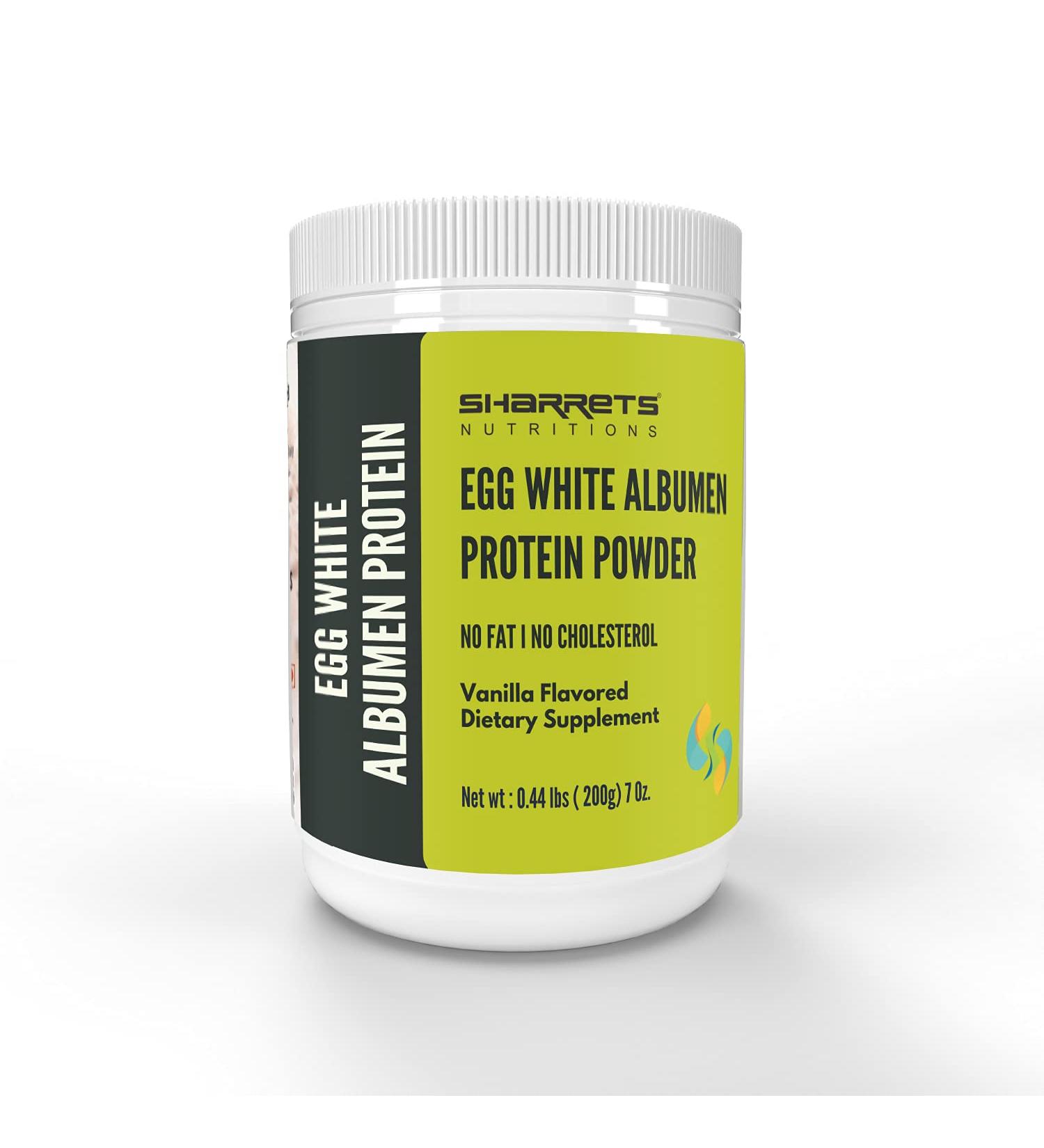 SHARRETS Egg White Protein Powder - Vanilla Flavor | Non-GMO & Gluten-Free Dietary Supplement | 7 Oz - Muscle Building Nutrition for All - Buy Online on GoSupps.com