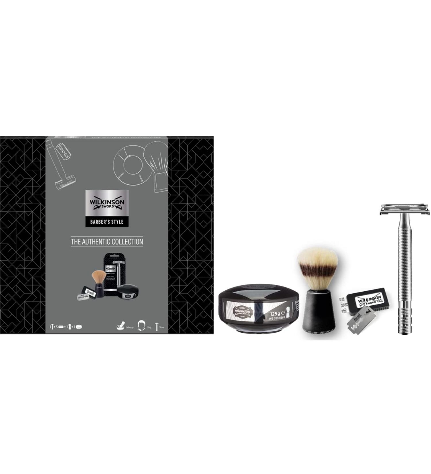 Wilkinson Sword Classic Gift Set - Premium Vintage Edition | Men's Shaving Soap Brush & Blades - International Shipping - Buy Online on GoSupps.com