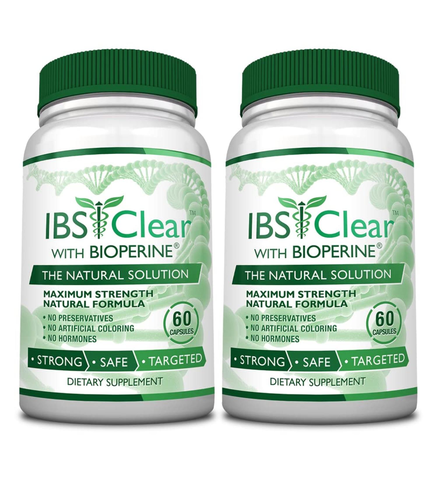 IBS Clear - 100% Natural IBS Relief with Vitamin D Psyllium Husk Fennel - 180 Capsules - 1 Bottle 2