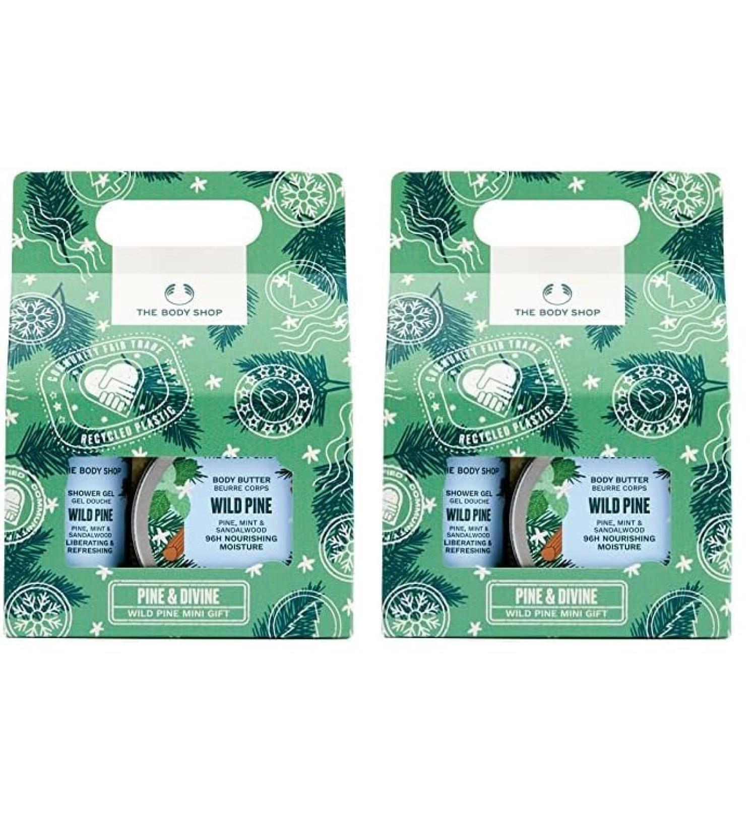 The Body Shop Pine & Divine Wild Pine Mini Gift Set Vegan Holiday Skincare Kit (Pack of 2) Invigorating Pine Scented Gifts - Buy Online on GoSupps.com