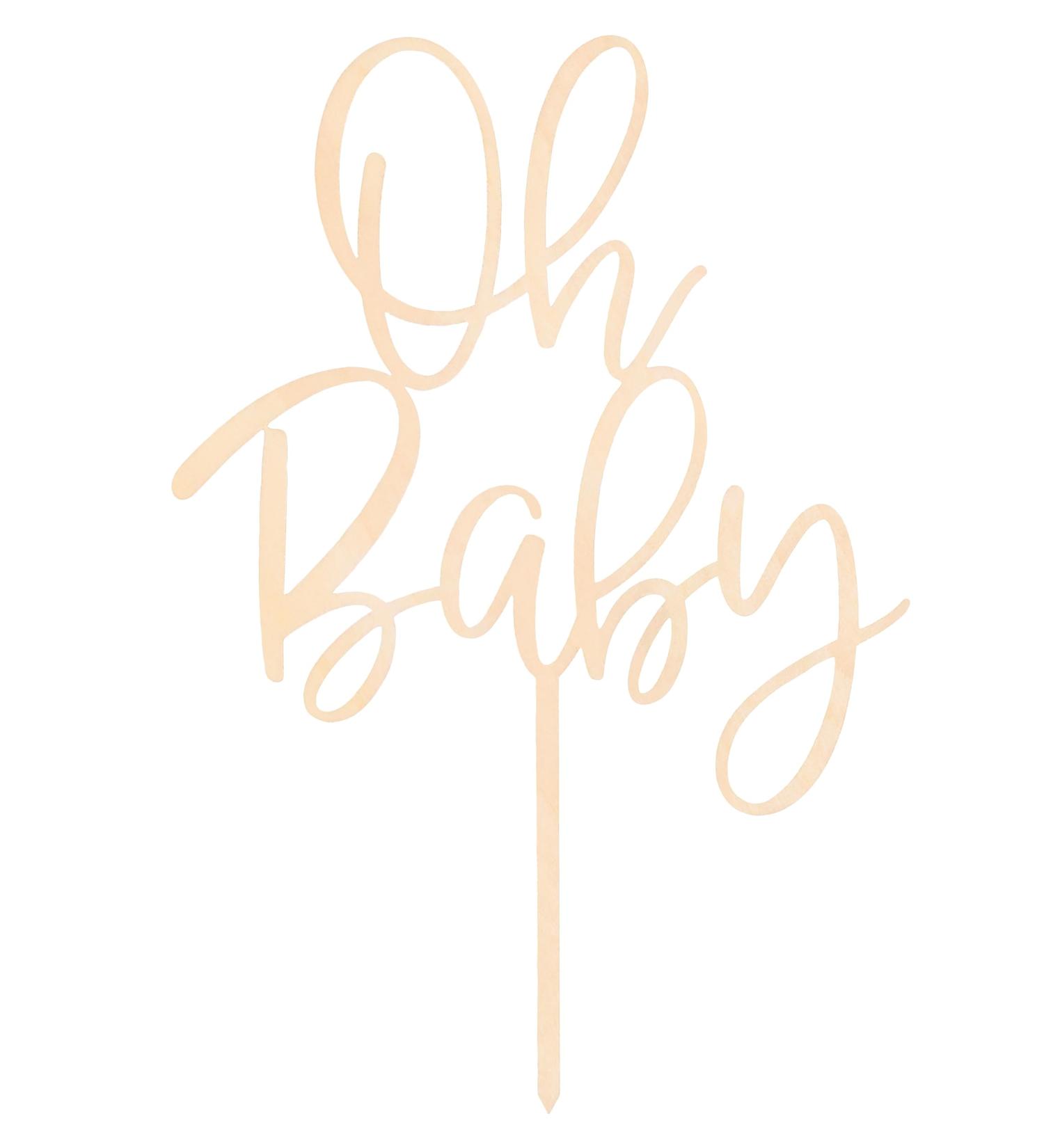 LOVENJOY Oh Baby Cake Topper for Baby Boy Girl Shower Cake Decorations Rustic Wood - Buy Online on GoSupps.com