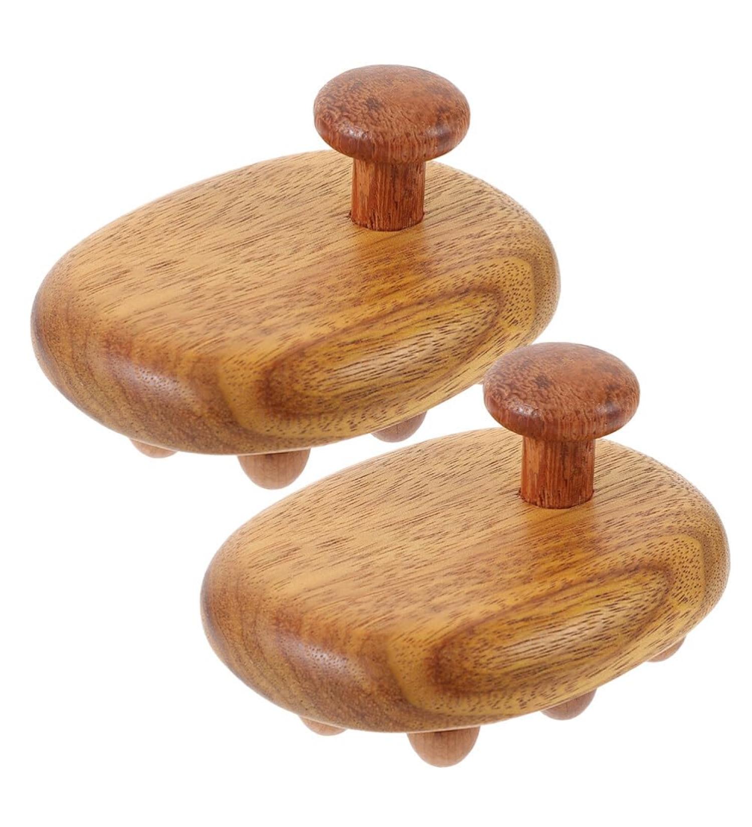 Minkissy Wooden Massage Comb Set - Wide Teeth Hairbrush for Wet & Dry Hair Scalp Care & Gua Sha Tools (2 Pieces) - Buy Online on GoSupps.com