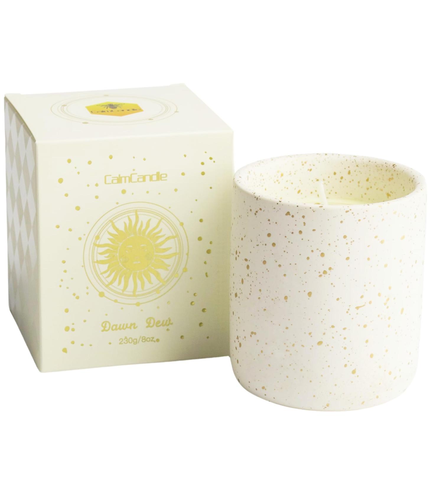Calmcandle Soy Wax Fragrance Candle | Luxury Ceramic | 100% Natural | 230g | 60h Burn Time | Artistic Gift Box - Stellar Glow - Buy Online on GoSupps.com