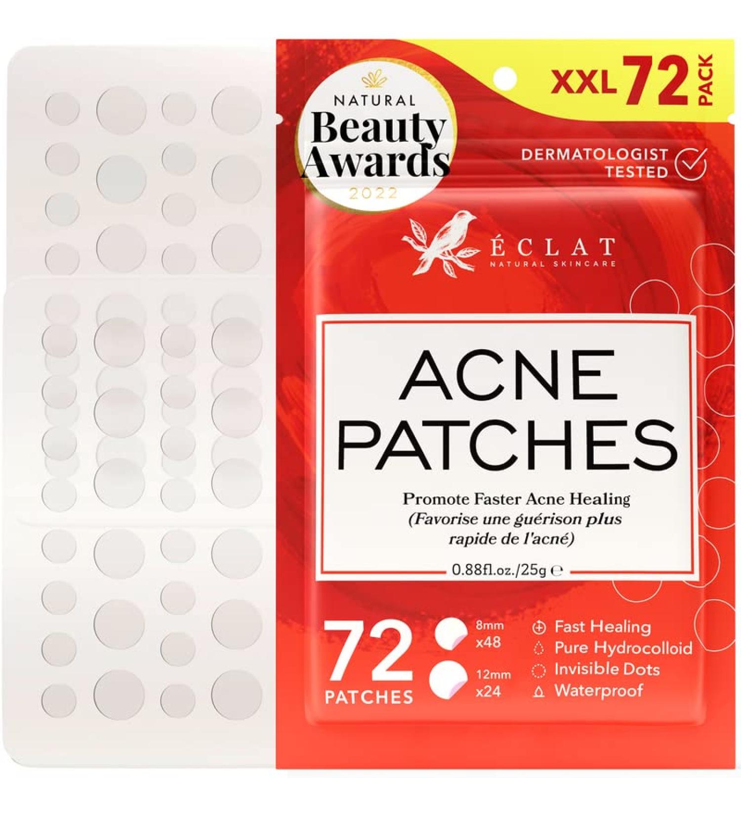 Hydrocolloid Acne Patches - 72 Count | Blemish & Zit Cover | Day & Night Acne Treatment | Invisible Pimple Patch by Eclat - Buy Online on GoSupps.com