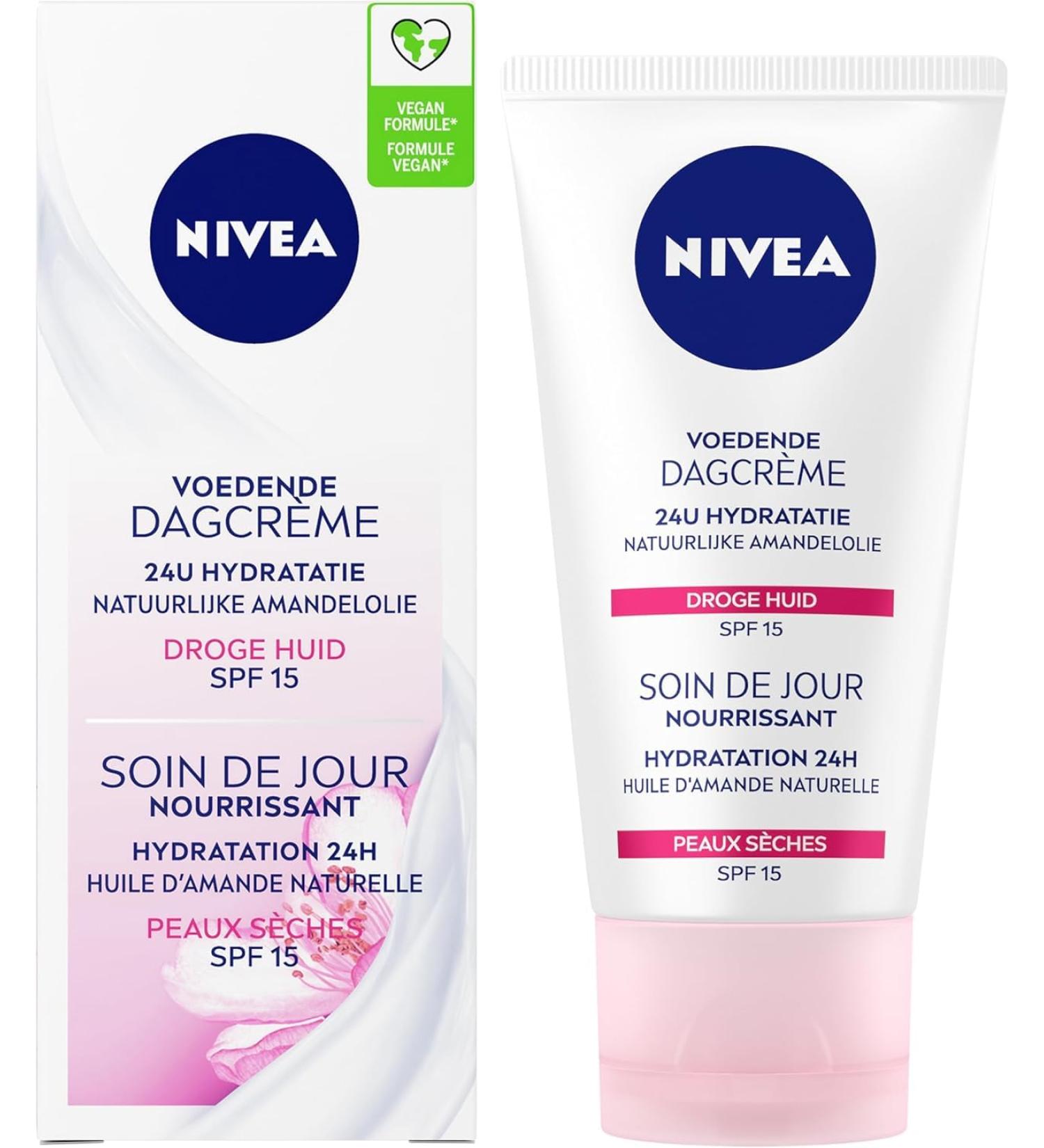 Beiersdorf NIVEA Essentials Nourishing Day Cream Face Cream Dry skin SPF 15 Face care with Natural Almond Oil 50 ml - Buy Online on GoSupps.com