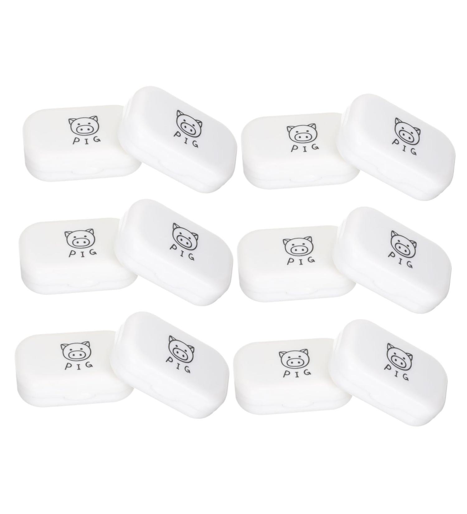 Solust 12er Box - Travel Lens Container for Contact Lenses | Eye Contact Lens Case Carrier & Storage Box - White - Buy Online on GoSupps.com