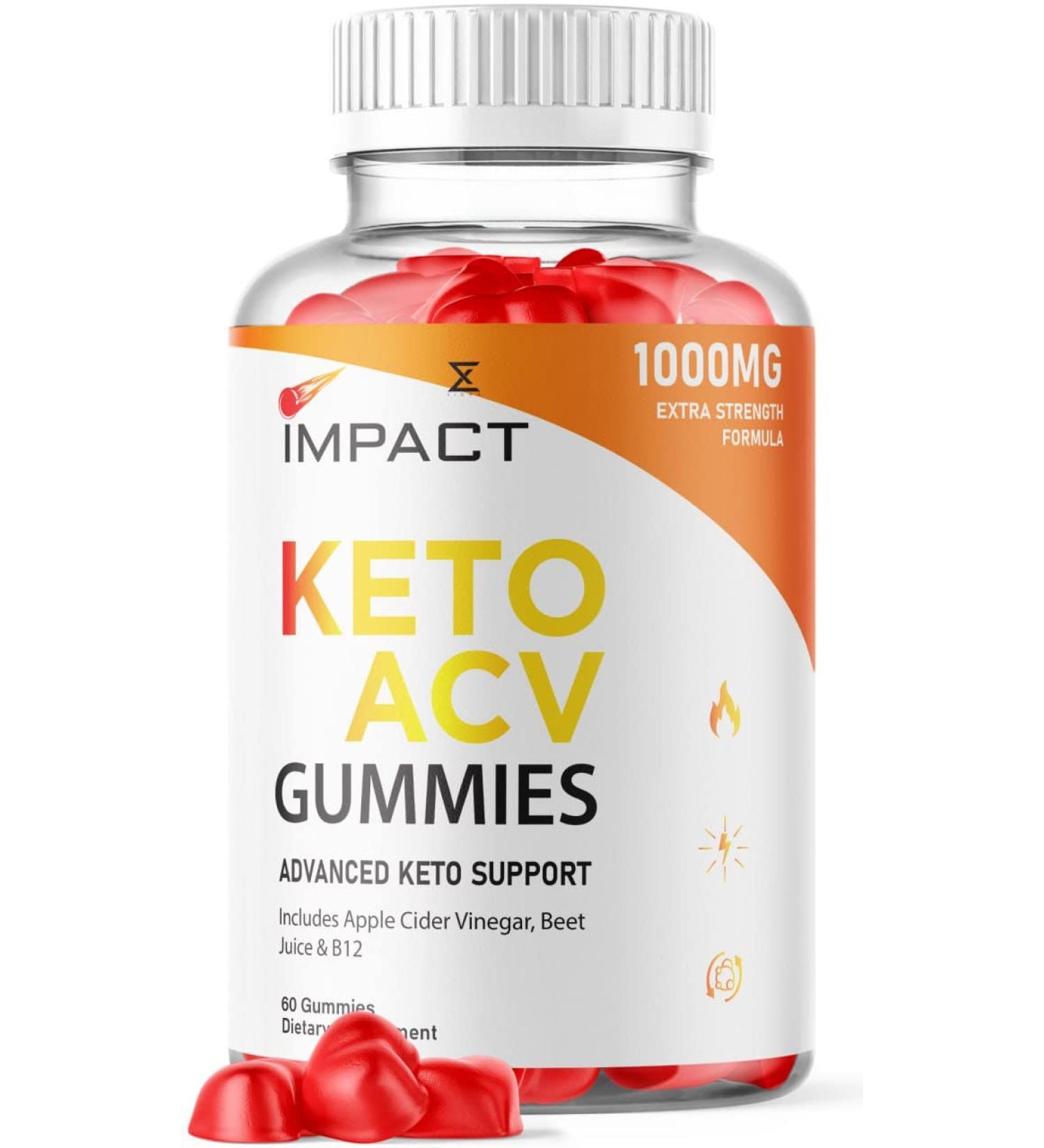 Impact Keto ACV Gummies - Advanced Weight Loss & Belly Fat Burner with Apple Cider Vinegar - 60 Gummies - Buy Online on GoSupps.com