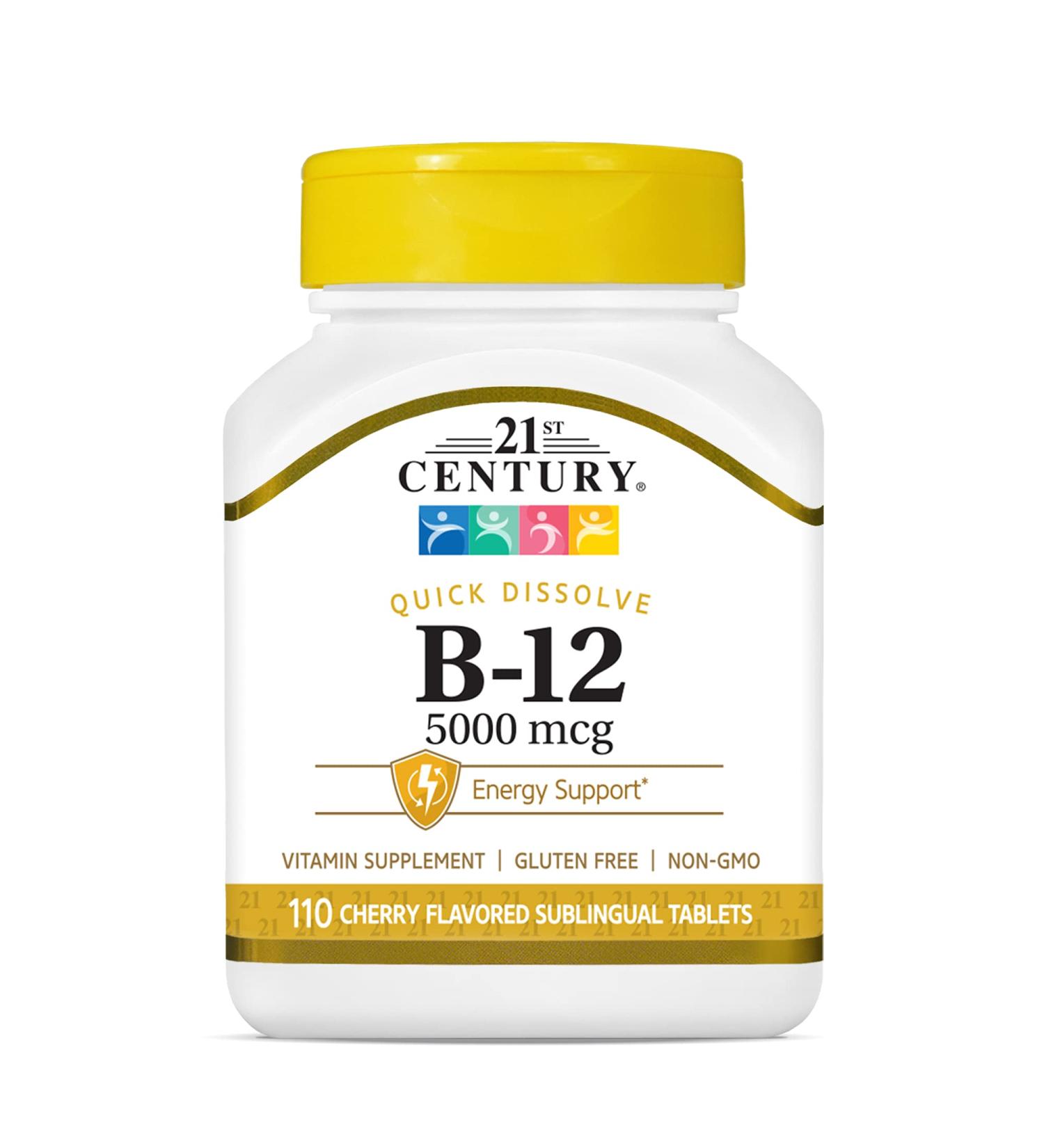 21st Century B12 Sublingual Tablets 5000 mcg - 110 Count (Pack of 1) - Buy Online on GoSupps.com