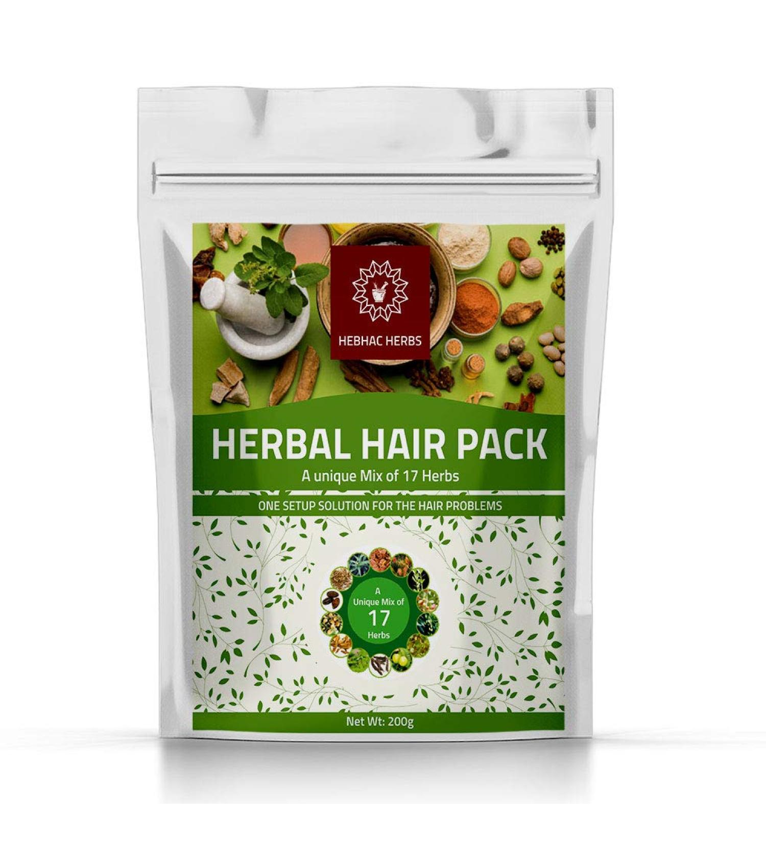Hebhac Herbs Herbal Hair Mix Powder - 17 Traditional Herbal Oils for Thick Long Hair Growth - 7 oz - Buy Online on GoSupps.com