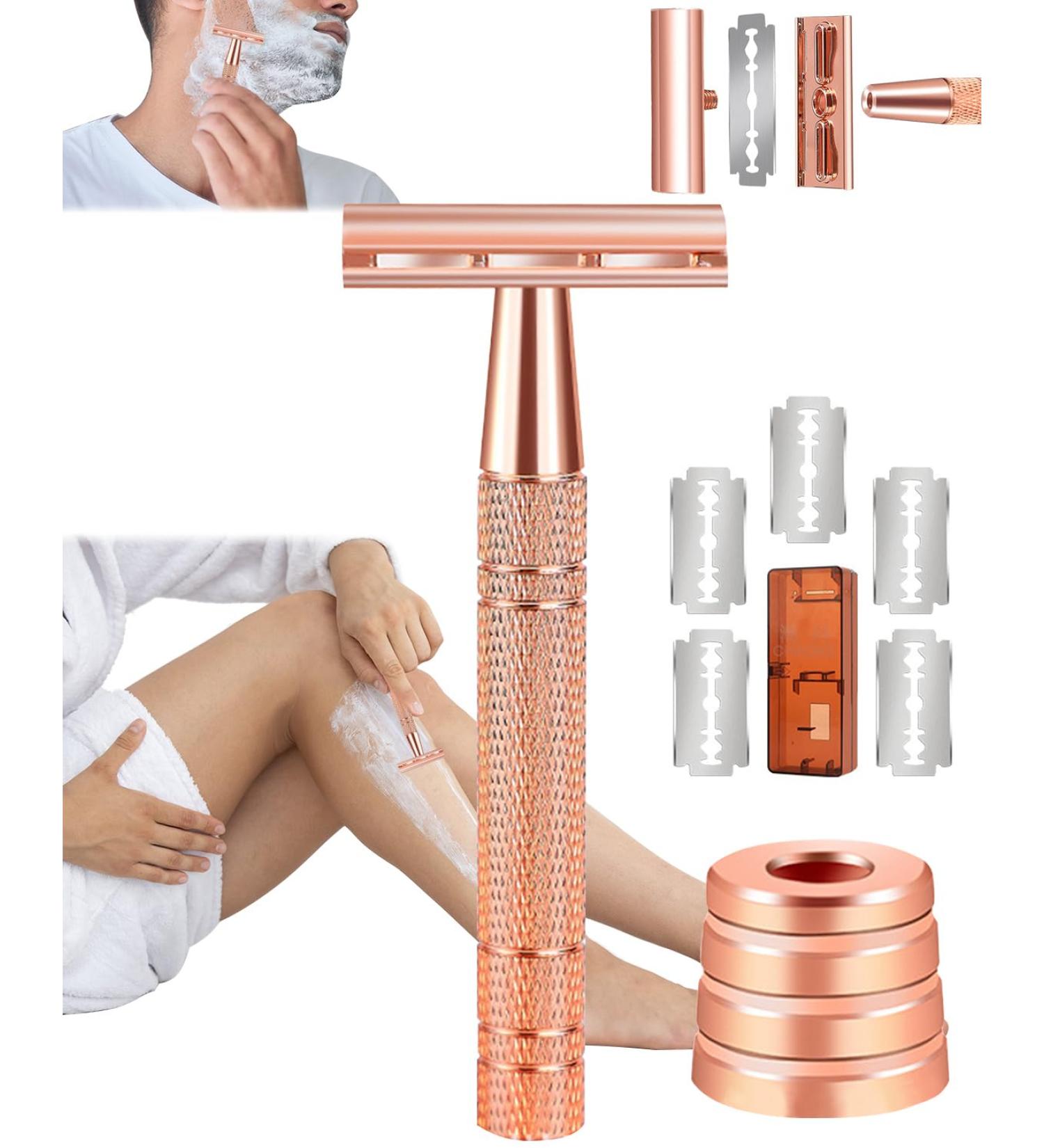 Double Edge Safety Razor for Women & Men - Travel Reusable Stainless Steel Razor with Ultra-Thin Blades - Eco-Friendly & Durable - Buy Online on GoSupps.com