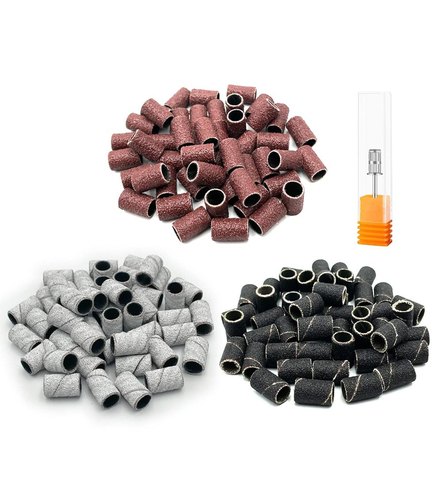 LICQIC 150Pcs Nail Sanding Bands 80#120#180# Grit 3 Colors with Nail Drill Bit - Manicure & Pedicure Care Tools - Buy Online on GoSupps.com