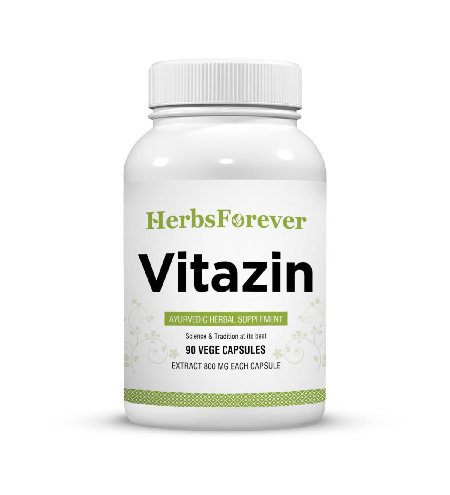 Herbsforever Vitazin Capsules Ayurvedic Herbal Supplement Supports Energy & Performance Provides Physical and Mental Strength 90 Vege Capsules 800 Mg Each - Buy Online on GoSupps.com