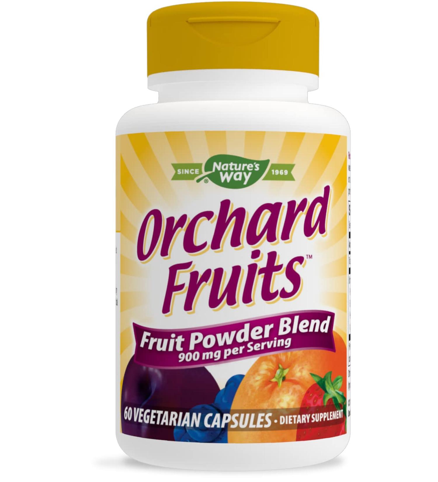 Nature's Way Orchard Fruits Powder Blend 900mg - 60 Vegetarian Capsules for Health - Buy Online on GoSupps.com