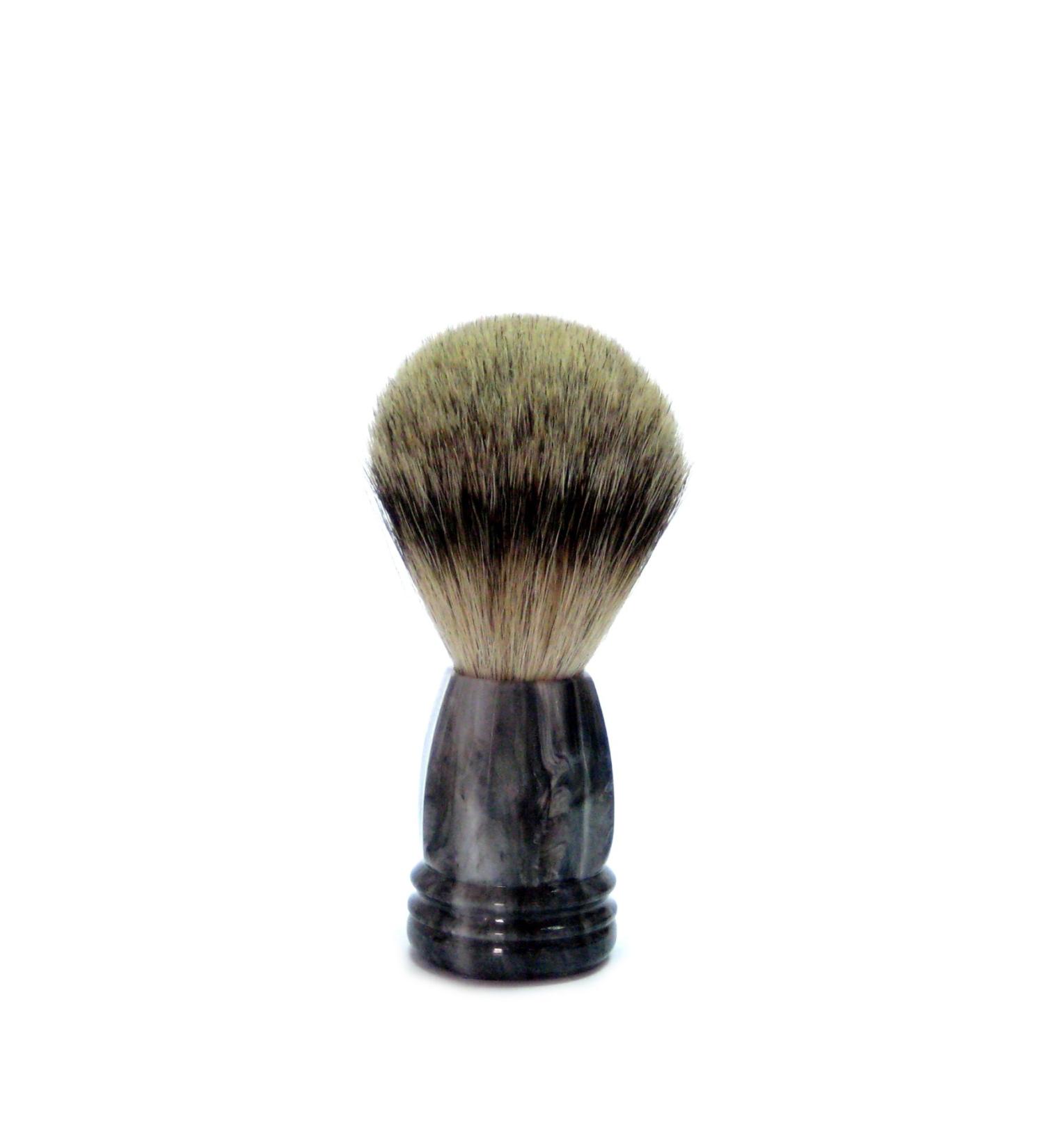 Golddachs shaving brush plastic grey-marbled 100% badger hair