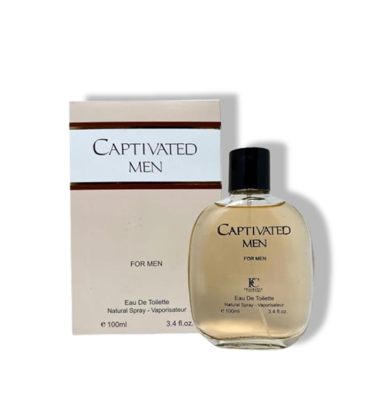 Captivated Men Eau de Toilette 3.4 Fl. Oz. Amber Woody fragrance for men. - Buy Online on GoSupps.com