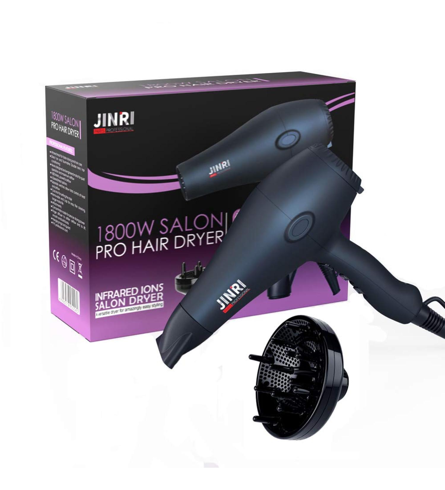 Jinri Professional Salon Hair Dryer | Ionic Blow Dryer with Concentrator & Diffuser | Lightweight & Low Noise | International Shipping - Buy Online on GoSupps.com