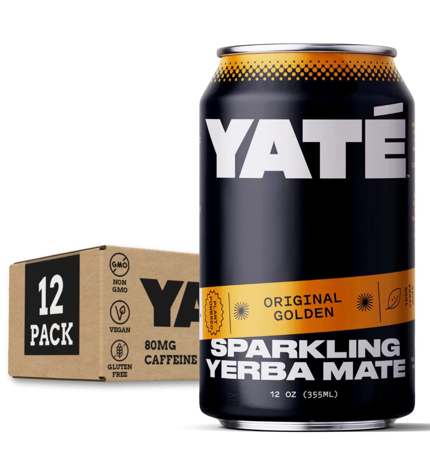 Yate Sparkling Yerba Mate - Original Golden | Organic Yerba Mate Tea - Low Calorie Natural Energy Drink (12 Pack - Buy Online on GoSupps.com