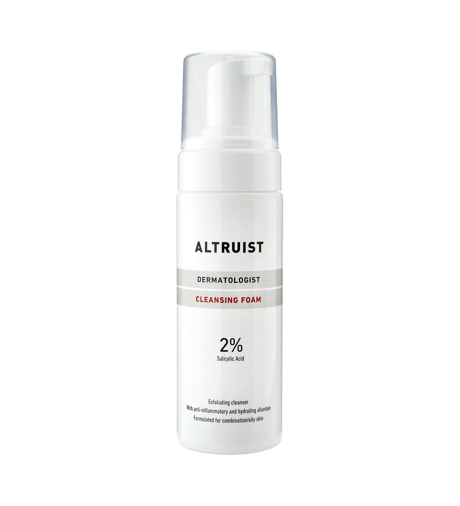 Altruist Dermatologist Cleansing Foam 2% Salicyclic Acid - Exfoliating cleanser with anti-inflammatory and hydrating allantoin formulated for combination/oily skin - Buy Online on GoSupps.com