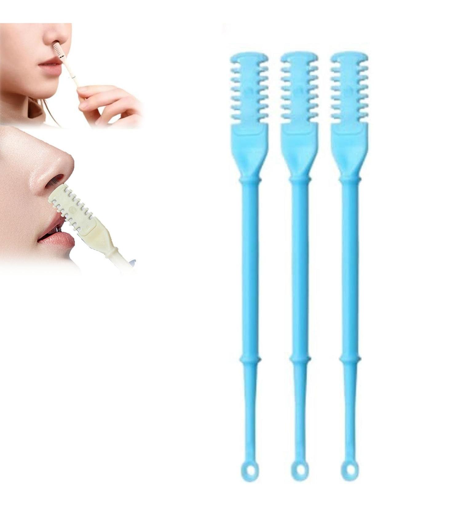 Buy 2-in-1 Nasal Hair Cutter | Double-Sided Nose Hair Trimmer & Cleaner | 360 Rotating Manual Tool - 3pc Blue - Buy Online on GoSupps.com