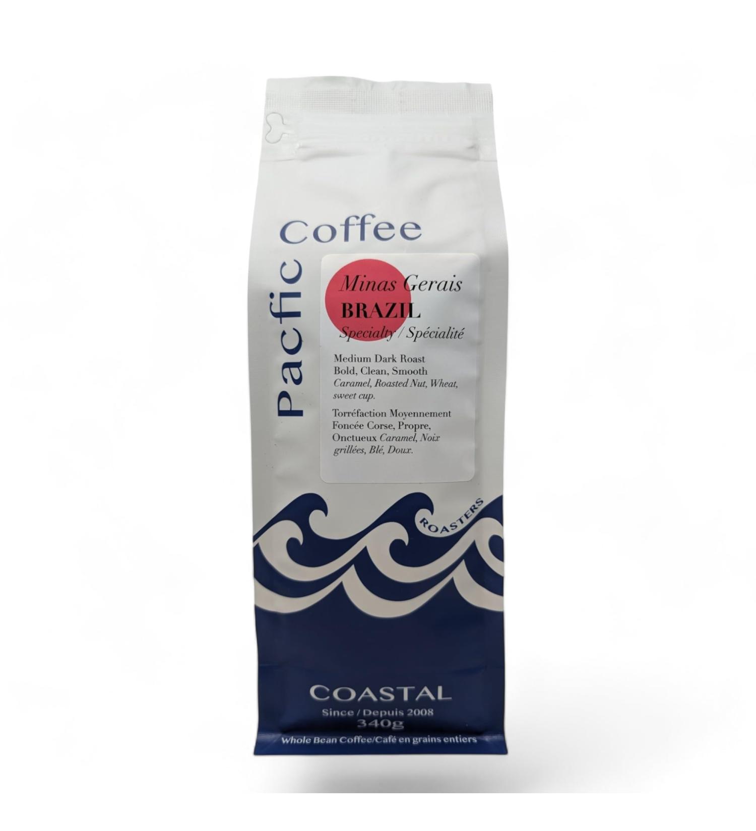 Pacific Coffee Roasters Minas Gerias Brazil Specialty Grade Coffee Medium Dark Roast 340g Brazil Rain Forest 340 g (Pack of 1) - Buy Online on GoSupps.com