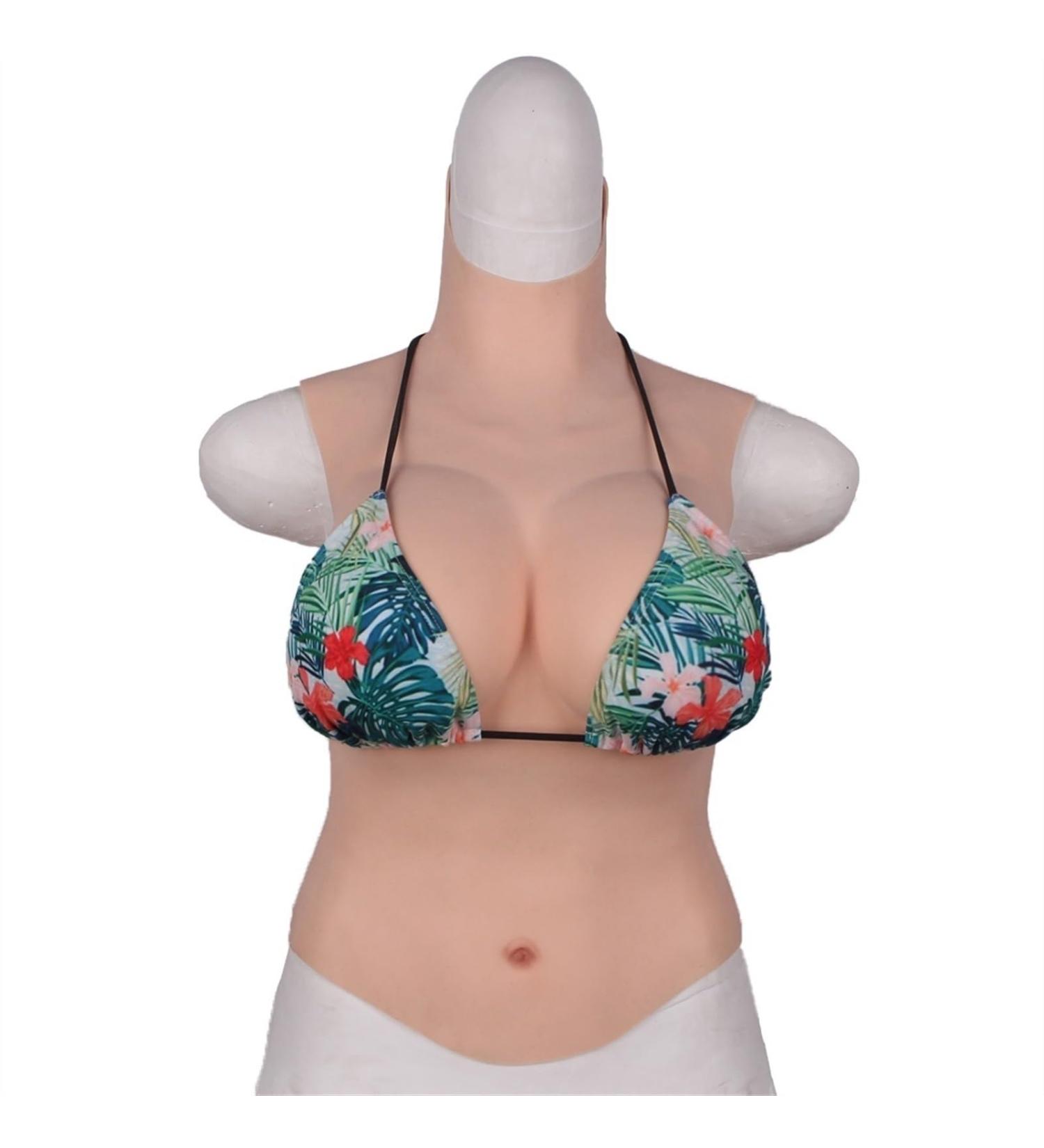 Knobco Realistic Silicone Breast Shapes - High Collar Mastectomy Prosthesis & Halloween Costumes - D Cup (1850g) - Yellow Skin - Buy Online on GoSupps.com