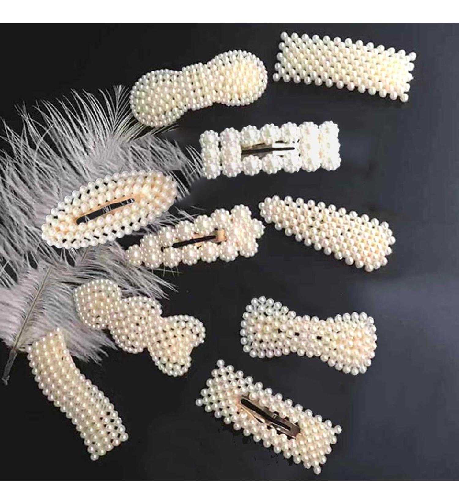 10 Pieces Pearl Hair Clips - Elegant Hair Accessories for Women & Girls | Perfect for Parties Weddings & Daily Wear - Buy Online on GoSupps.com