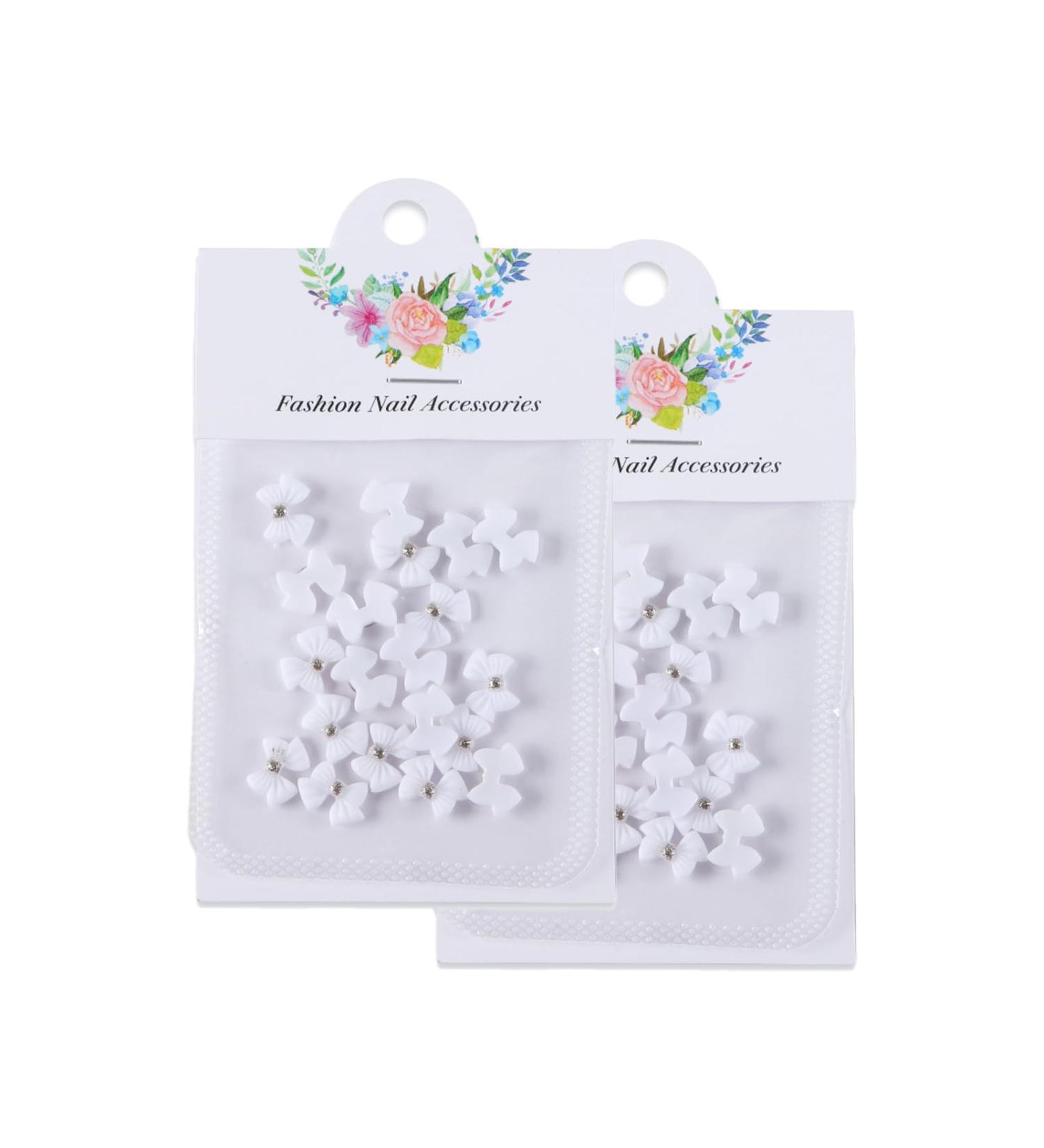 40x/Set Bowknot Nail Resin 3D Nails Art Nails Art Decoration Jewels Supplies For Nail Salons 40x/set 3d Nai Resin Bowknot Naills Art For Acrylic Nails White No. 1 - Buy Online on GoSupps.com