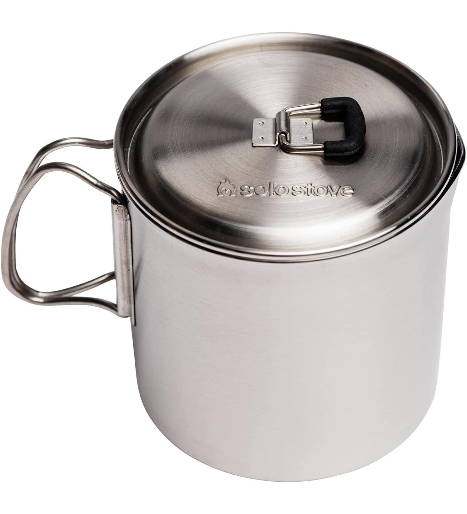 Solo Stove Solo Pot 900 - Lightweight Stainless Steel Backpacking Pot | Fast Water Boiling | Volume Markings & Pour Spout - Buy Online on GoSupps.com
