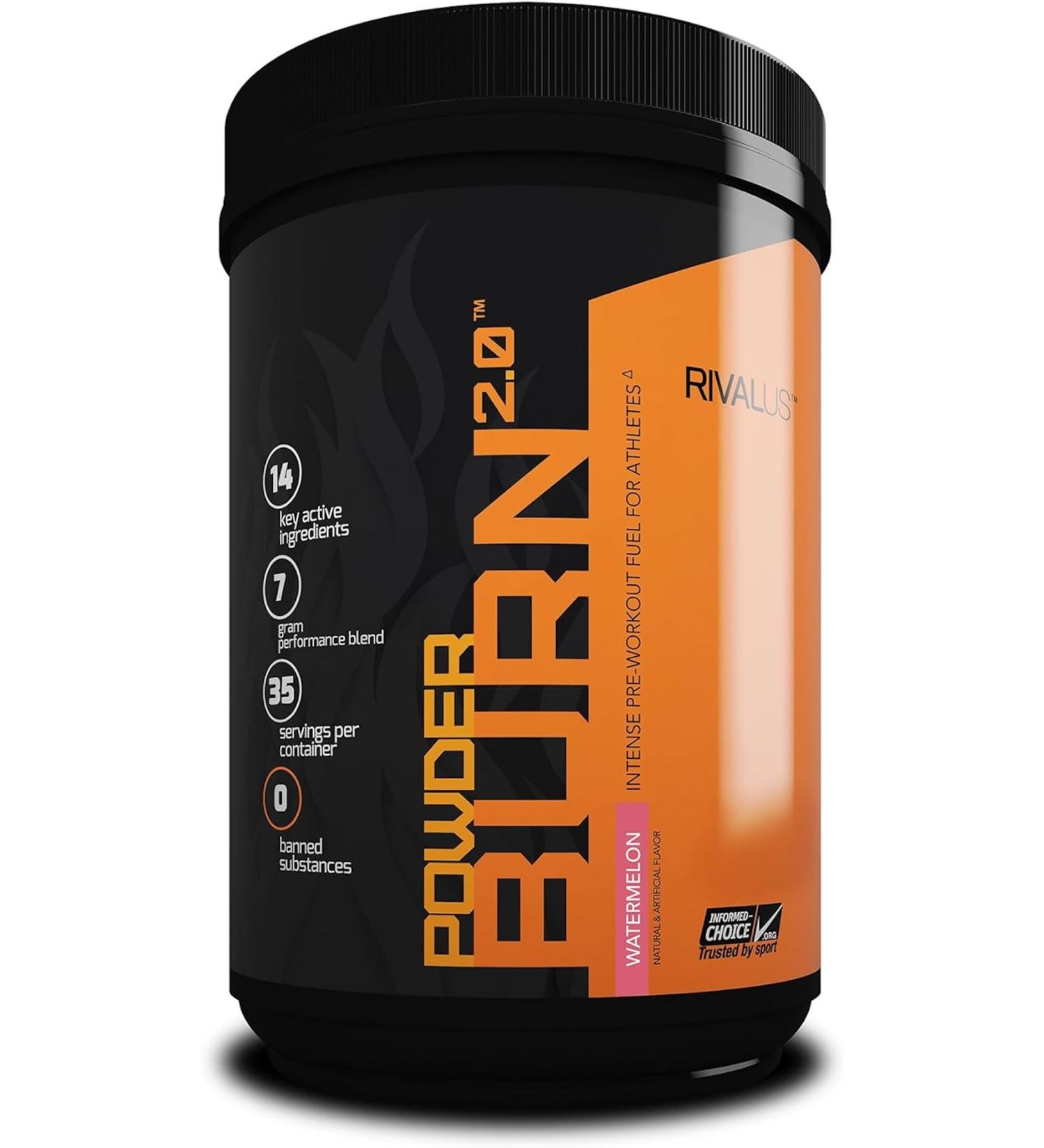 Rival Powder Burn 2.0 Pre-Workout Powder | Intense Pre Workout Energy Supplement | 7g Performance Blend Increased Energy Muscle Pumps Stamina Focus | 35 Servings (Watermelon) Watermelon 35 Servings (Pack of 1) - Buy Online on GoSupps.com