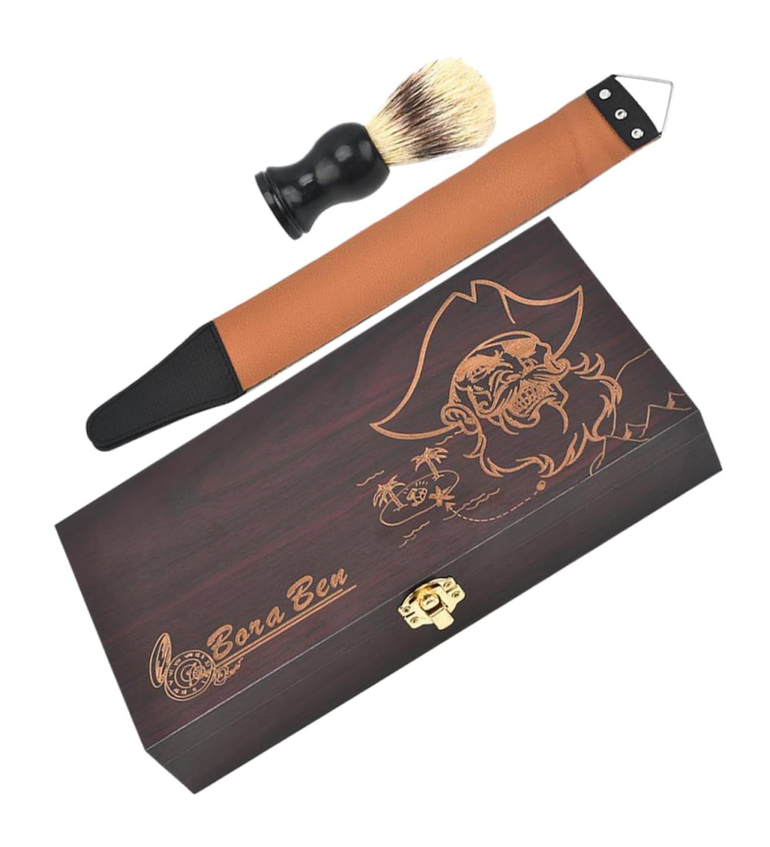 Frcolor Men's Razor Set - Premium Shaving Brush & Wood Case - Stylish & Durable Grooming Essentials - Buy Online on GoSupps.com
