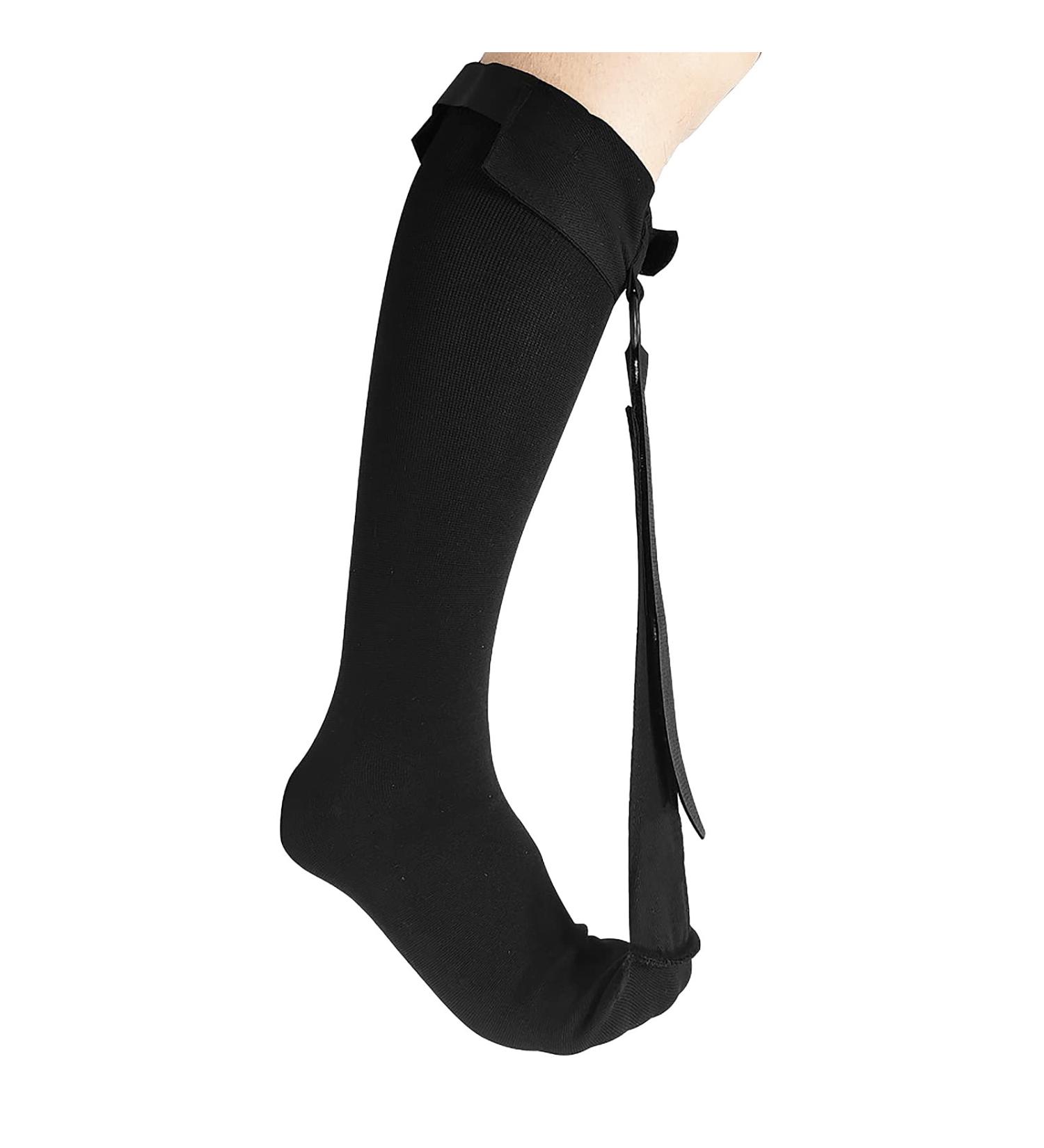 Plantar Fasciitis Sock & Night Splint - Achilles Tendonitis Relief Compression Sleeve for Heel Pain & Arch Support - Large Black Pair - Buy Online on GoSupps.com