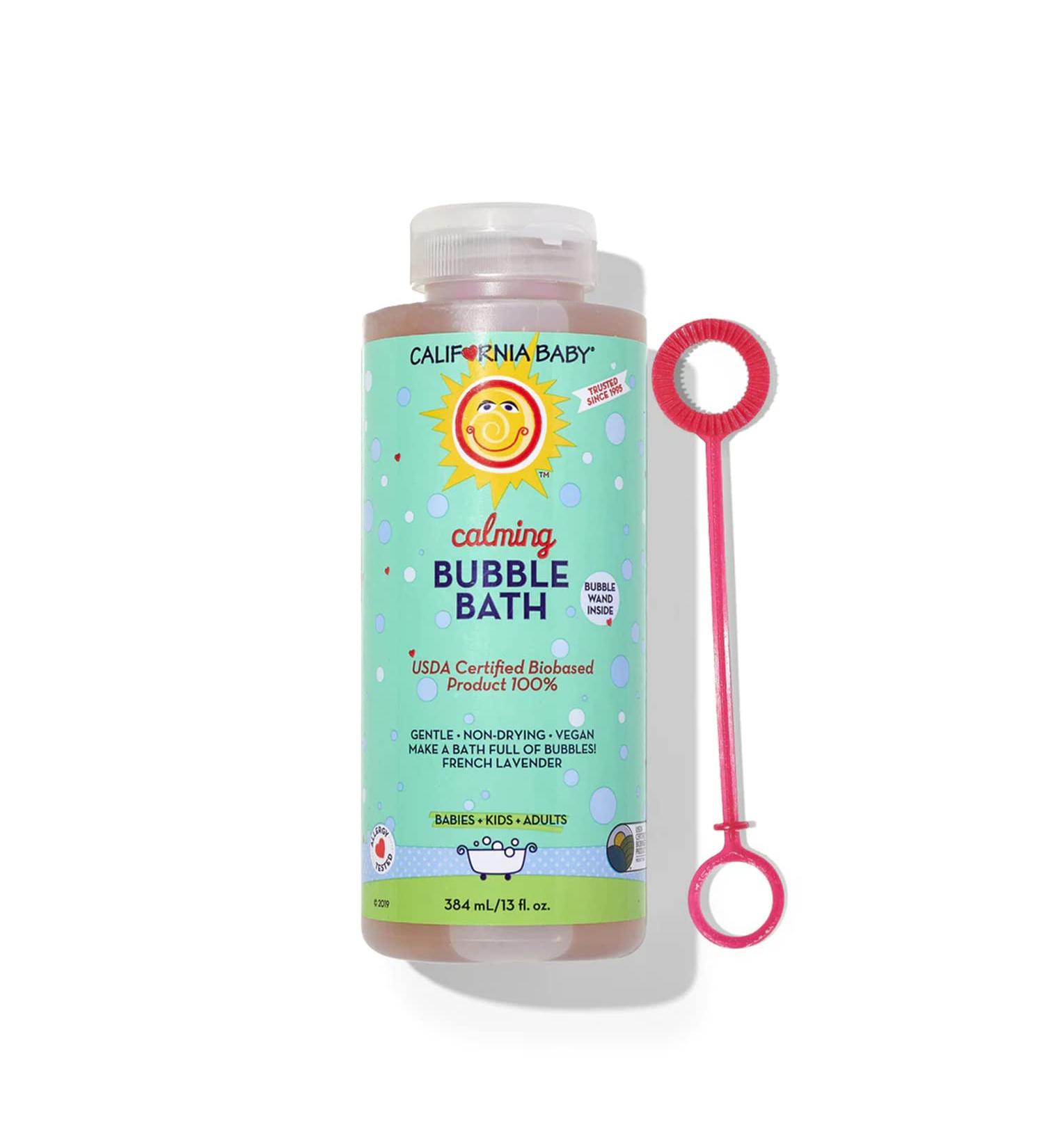 California Baby Calming Lavender Bubble Bath | 100% Plant-Based (USDA Certified) | Allergy-Friendly for Sensitive Skin | Free Bubble Wand | 384 mL - Buy Online on GoSupps.com