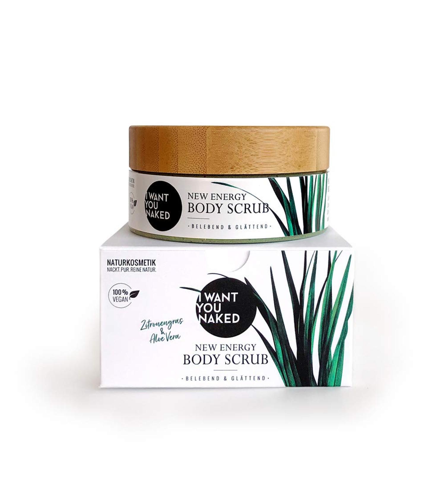 New Energy Scrub Body Peeling with Lemongrass & Aloe Vera | Nourishing Jojoba Oil for Smooth Silky Skin - Shop Now! - Buy Online on GoSupps.com
