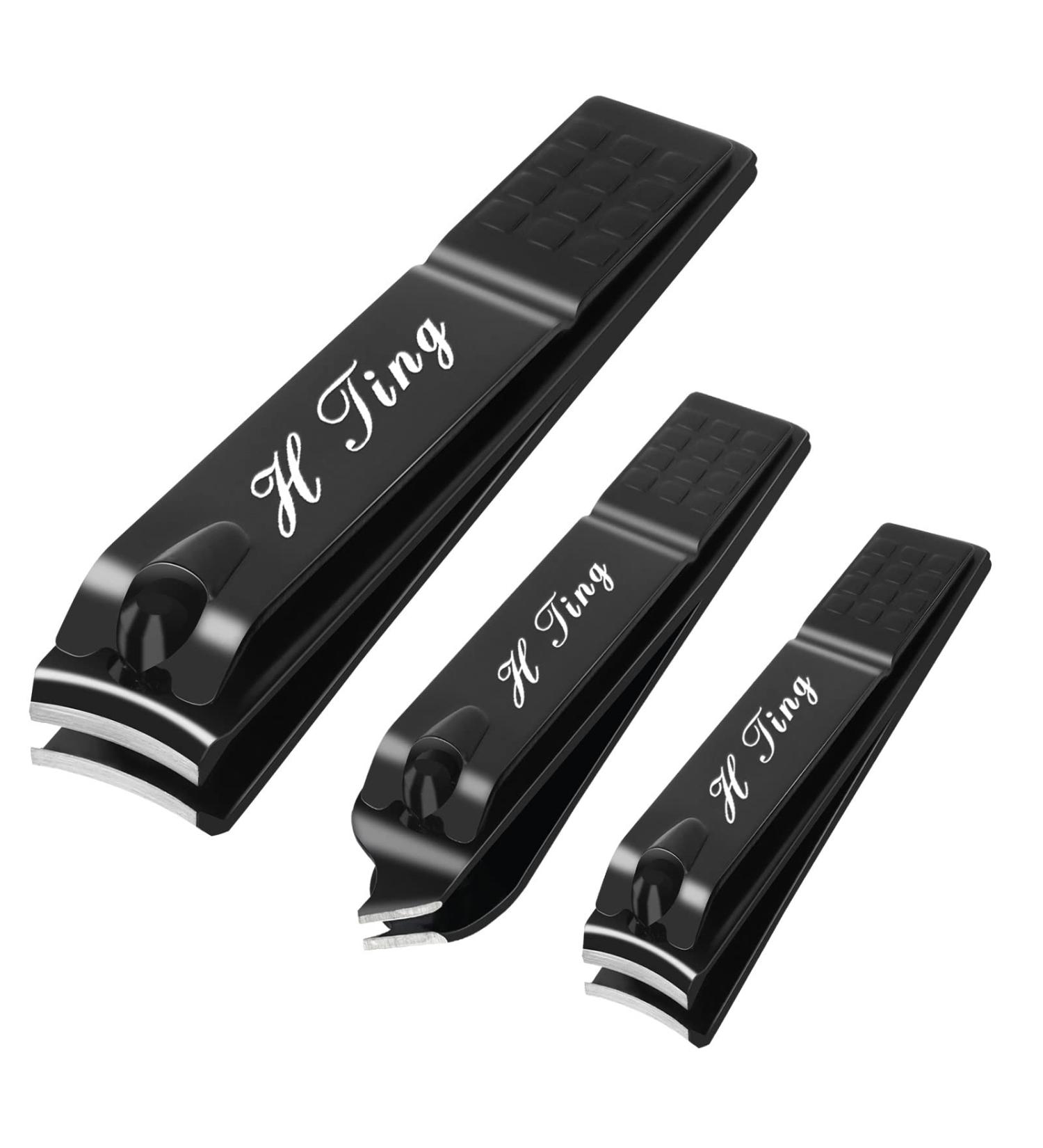 Professional Black Matte Stainless Steel Nail Clippers Set - 3 Pack for Men and Women | Includes Fingernail, Thick Toenail, and Ingrown Nail Clippers with Built-in Nail File - Buy Online on GoSupps.com