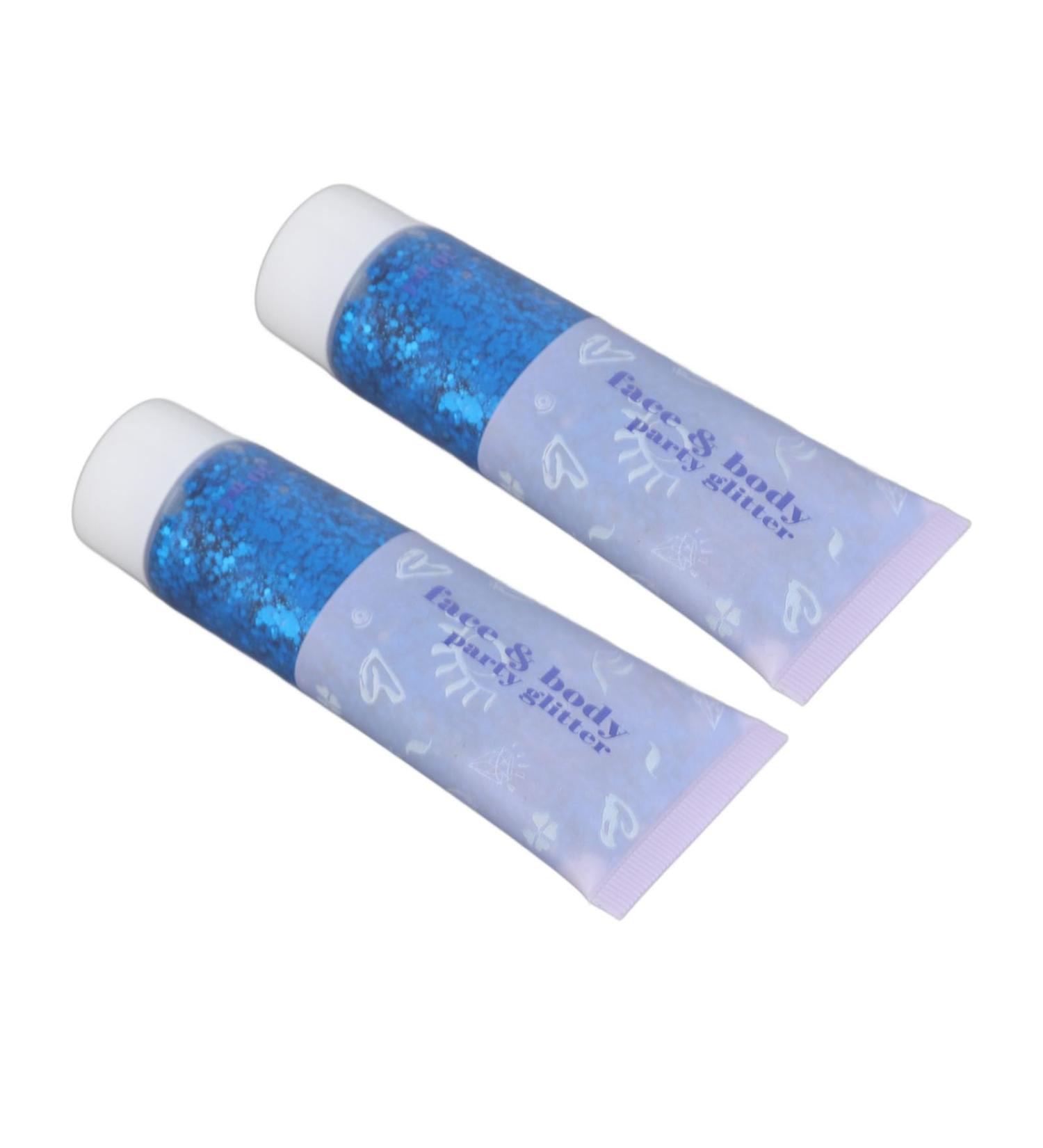Buy Face Body Glitter Gel - Safe Self Adhesive Sequin Makeup 2pcs Portable for Lip & Hair - Concert Ready (Peacock Blue - Buy Online on GoSupps.com
