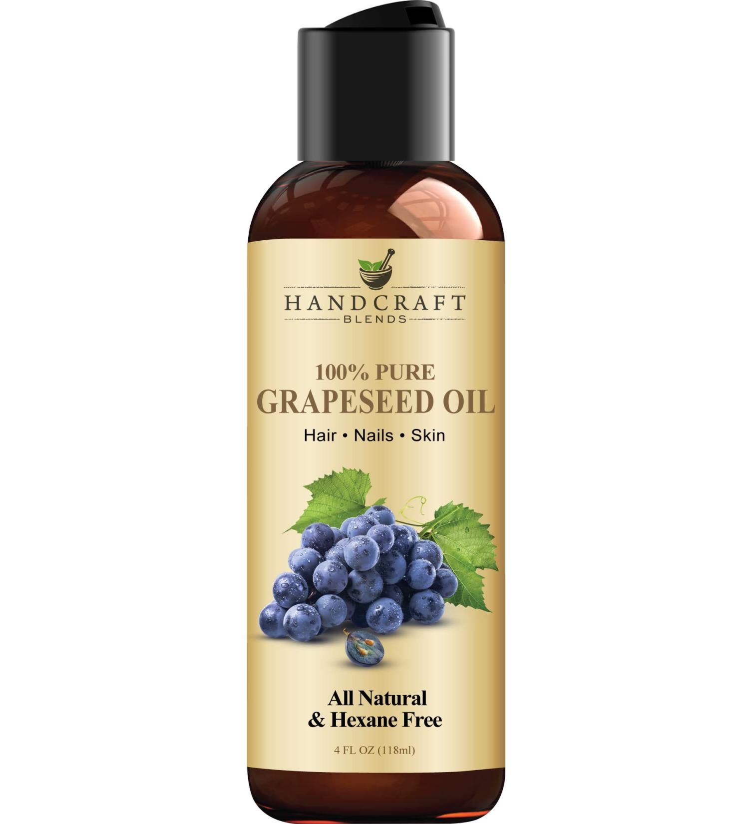 Premium 100% Pure Grapeseed Oil - 118 ml - Therapeutic Grade Carrier Oil for Skin and Hair - Aromatherapy Moisturizer - Buy Online on GoSupps.com