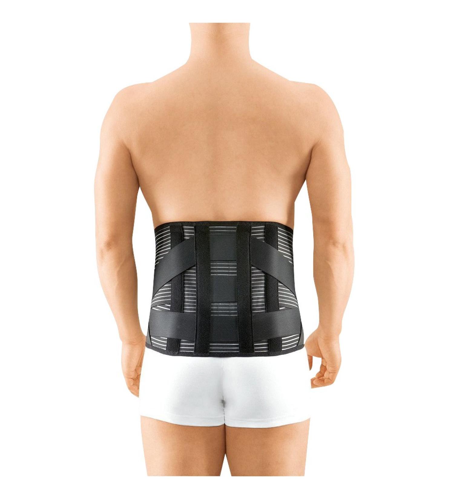 Medi lumbamed stable lumbar support orthosis |Back orthosis |Men Ladies Unisex |In a short version - 26 cm |Black |Size IV |With Lumbalpelotte to support and stabilize IV short