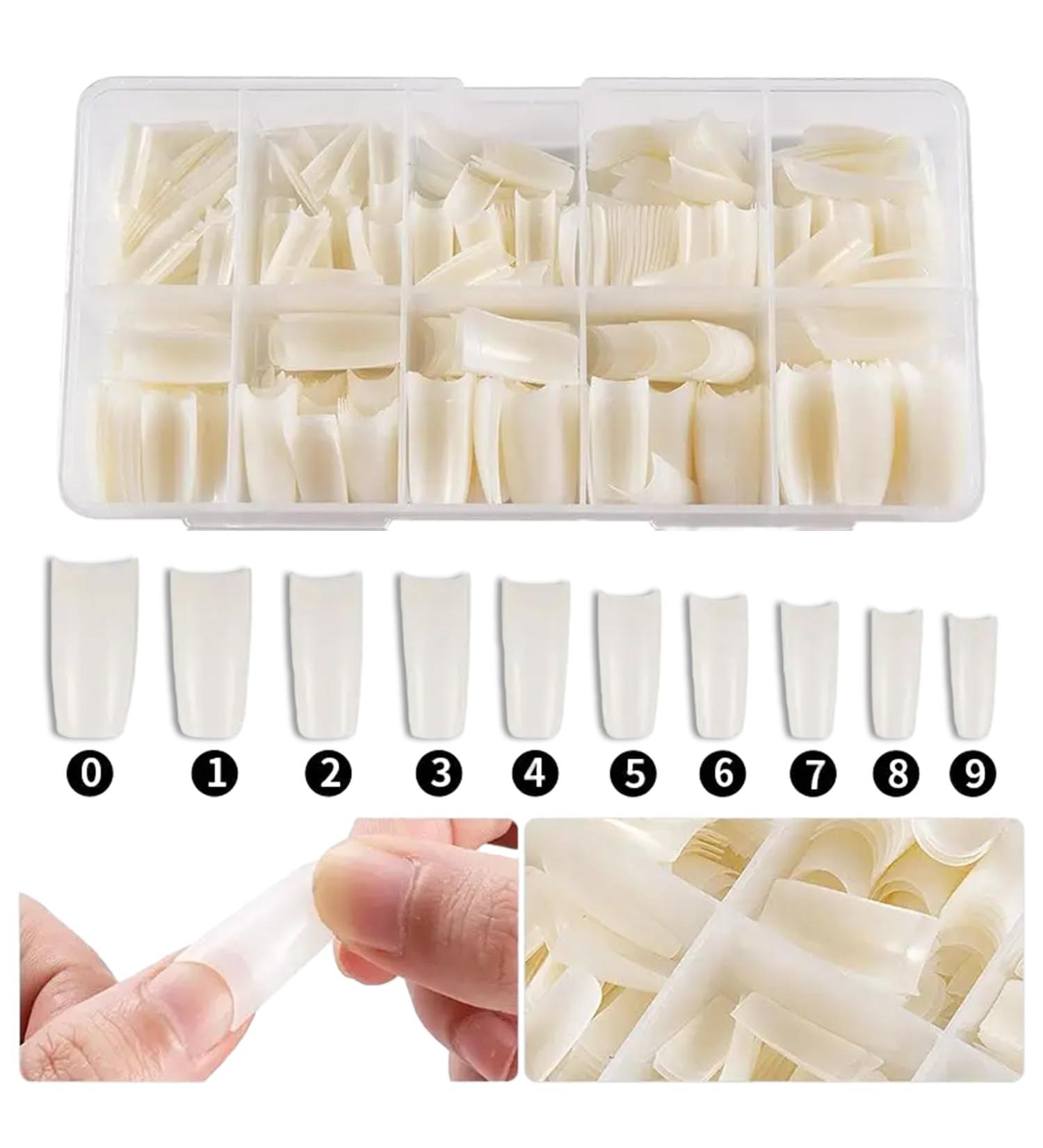 500 Pieces Artificial False Nails Natural Color Oval French Acrylic Nails Artificial Nails Tips for Girls Women DIY - Buy Online on GoSupps.com