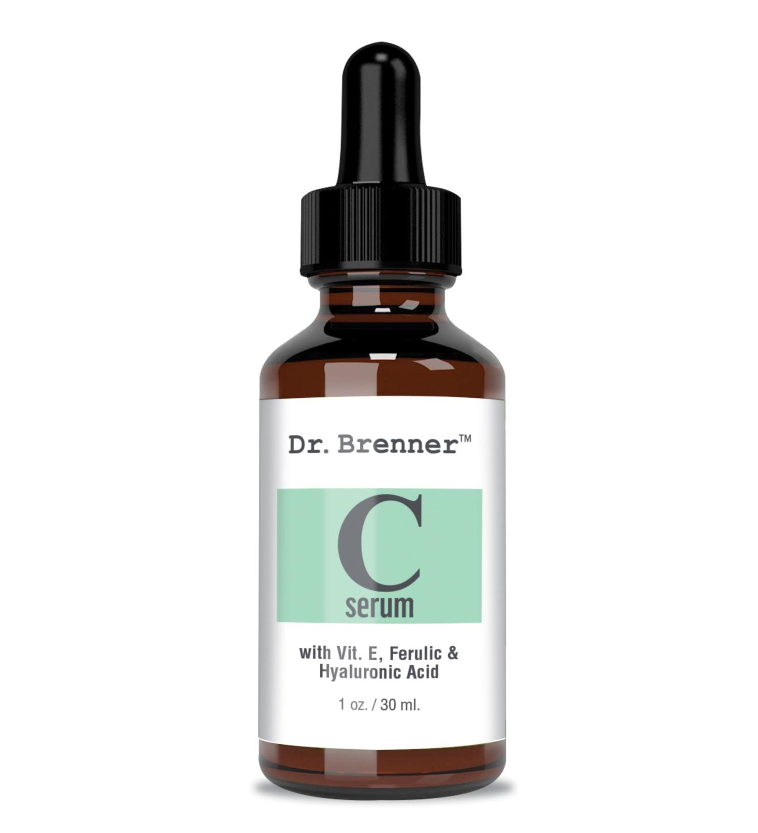 Dr. Brenner Vitamin C Serum for Face with 20 L-ascorbic Acid Ferulic Acid Vitamin E and Hyaluronic Acid - Buy Online on GoSupps.com