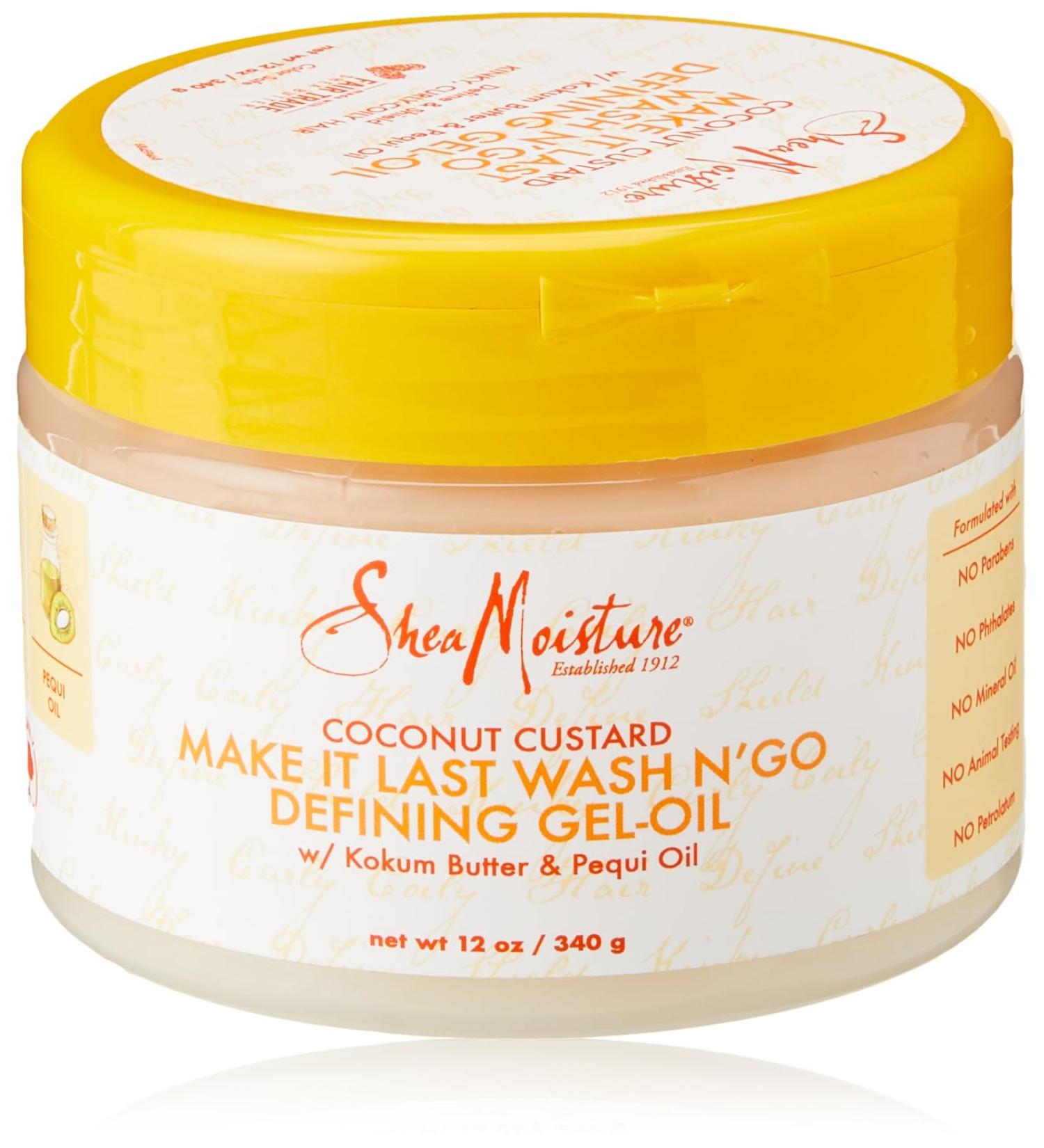 SHEA MOISTURE Coconut Custard Wash N Go Gel Oil 12oz - Define & Style with Lasting Hold | Unisex Hair Gel - Buy Online on GoSupps.com