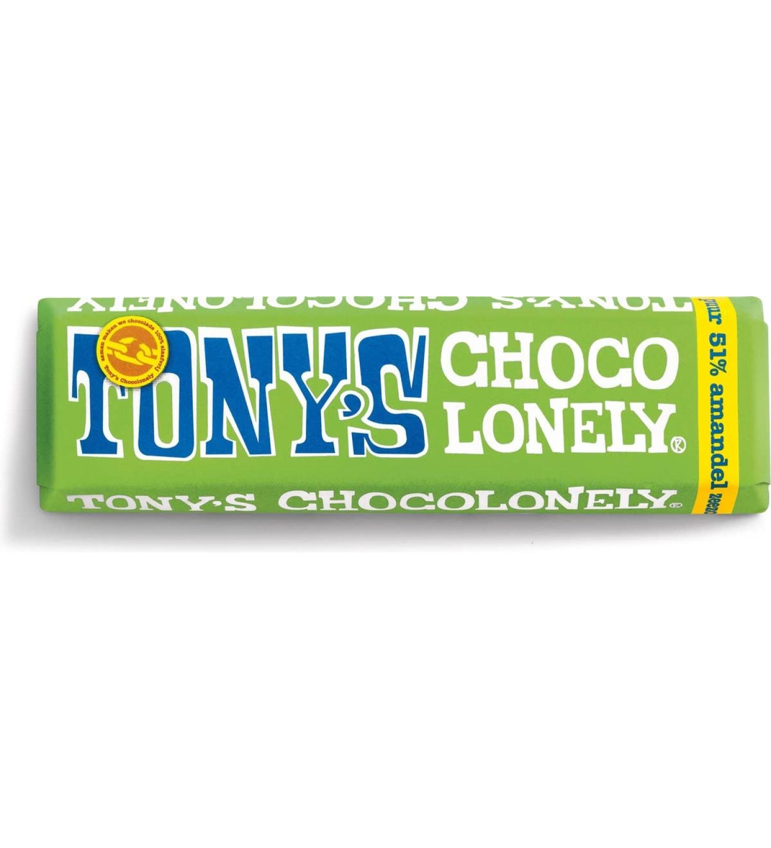  Tony's Chocolonely Tony's Chocolonely Chocolat noir 51% amande et sel de mer 47g Fairtrade - Buy Online on GoSupps.com