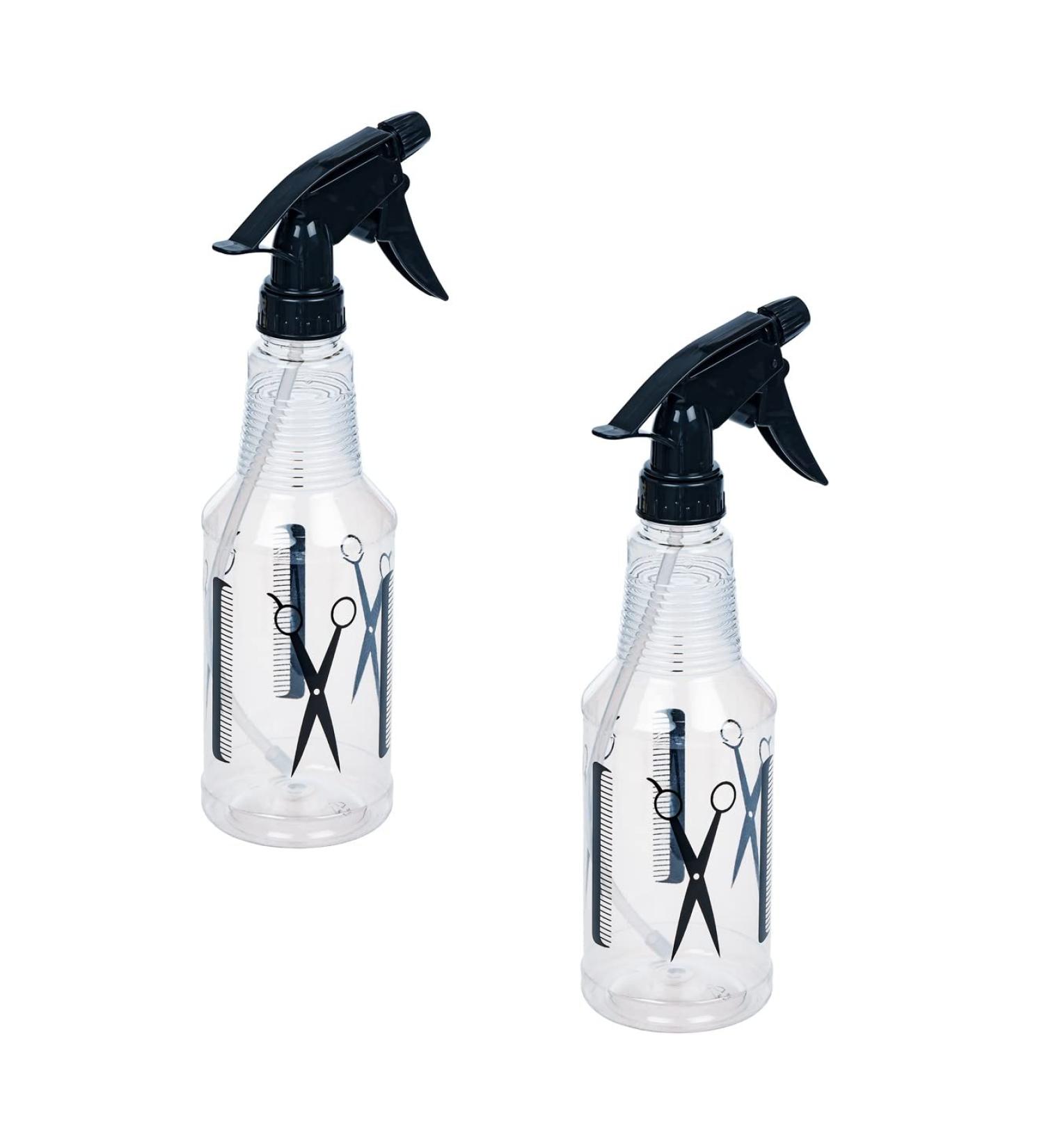 Invero Set of 2 Water Mist Spray Empty Bottle 500ml - Leak Proof Reusable Durable Trigger Sprayer - Ideal Hairdressing Tool for Salons Barbers or Home Hair Cutting - Buy Online on GoSupps.com