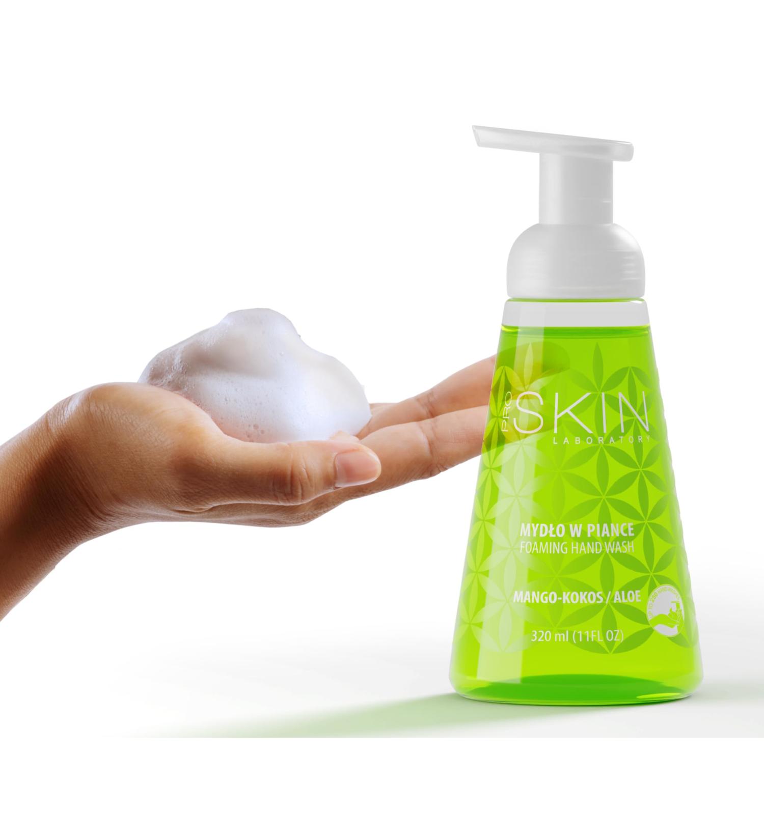 Foam Soap - Liquid Soap with Aloe Vera - Effective Moisturizing of The Hands - Liquid Hand Soap in a Soap Dispenser 320 ml (Mango - Coconut - Aloe Vera) - Buy Online on GoSupps.com