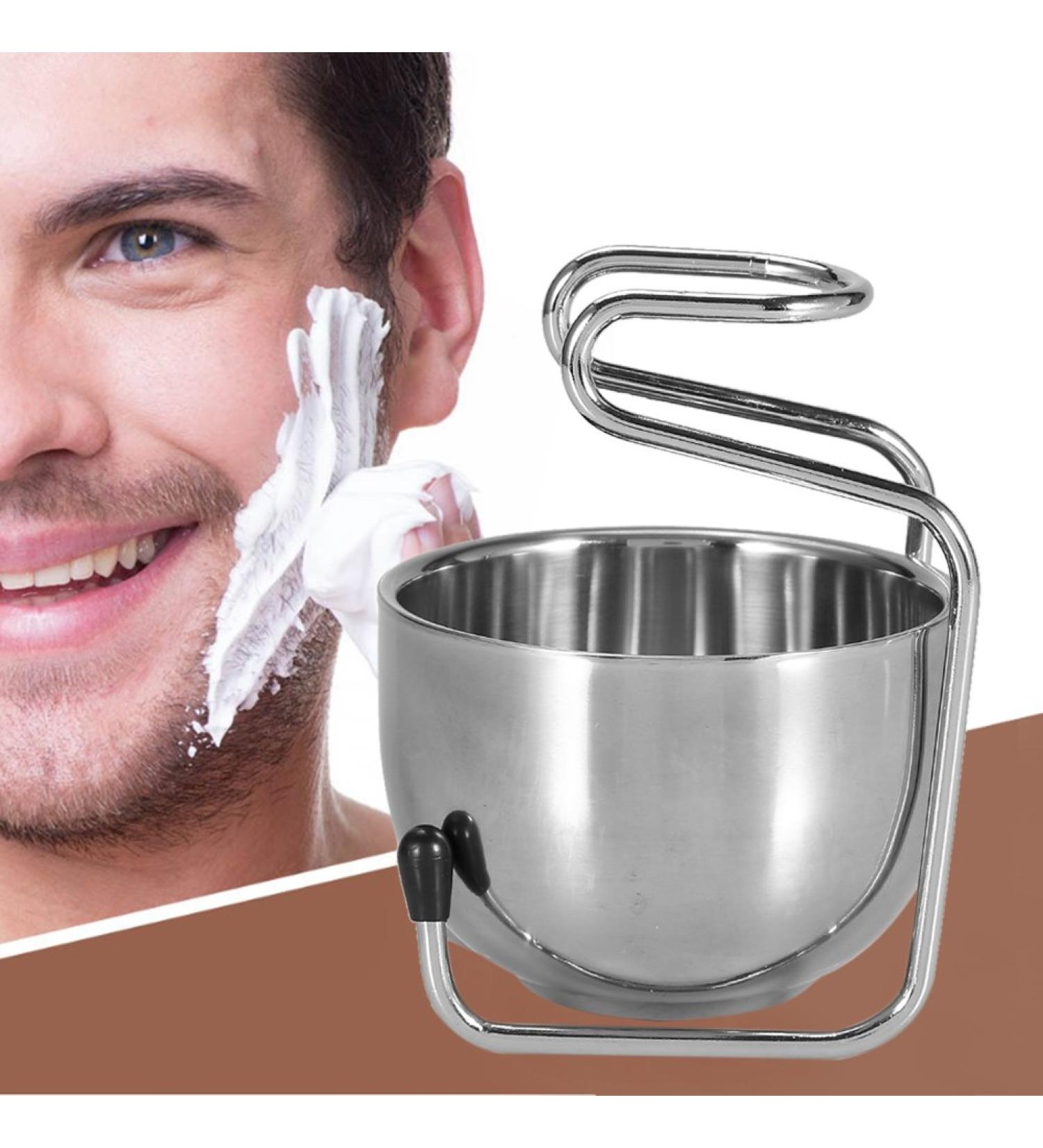 Stainless Steel Shaving Brush Holder Set | 2 Pcs Grooming Bowl | Perfect Gift for Men - Buy Online on GoSupps.com