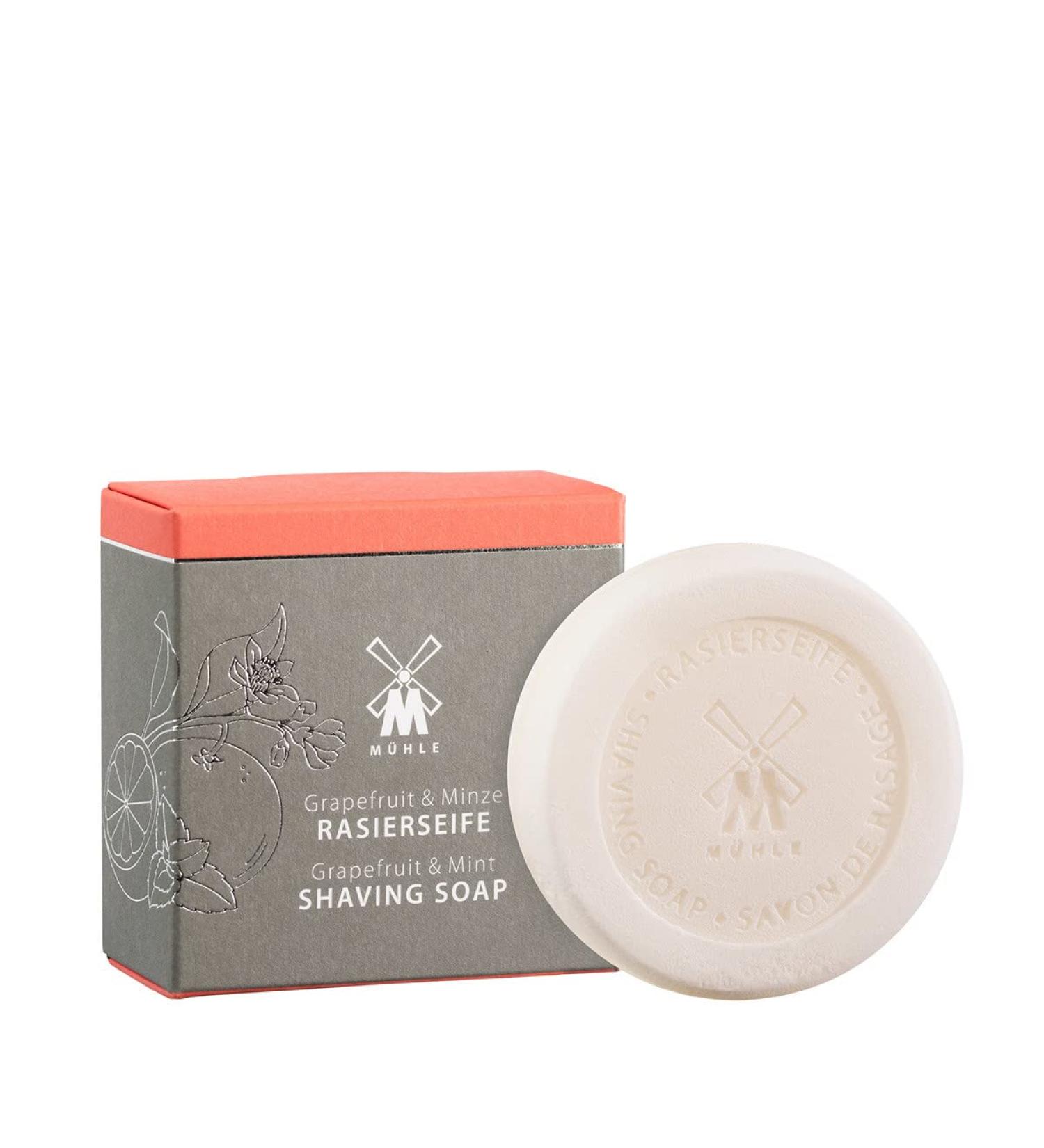 M HLE Shaving Soap - High-Quality Grapefruit & Mint Formula - 65g for All Skin Types - Fruity & Invigorating - Buy Online on GoSupps.com