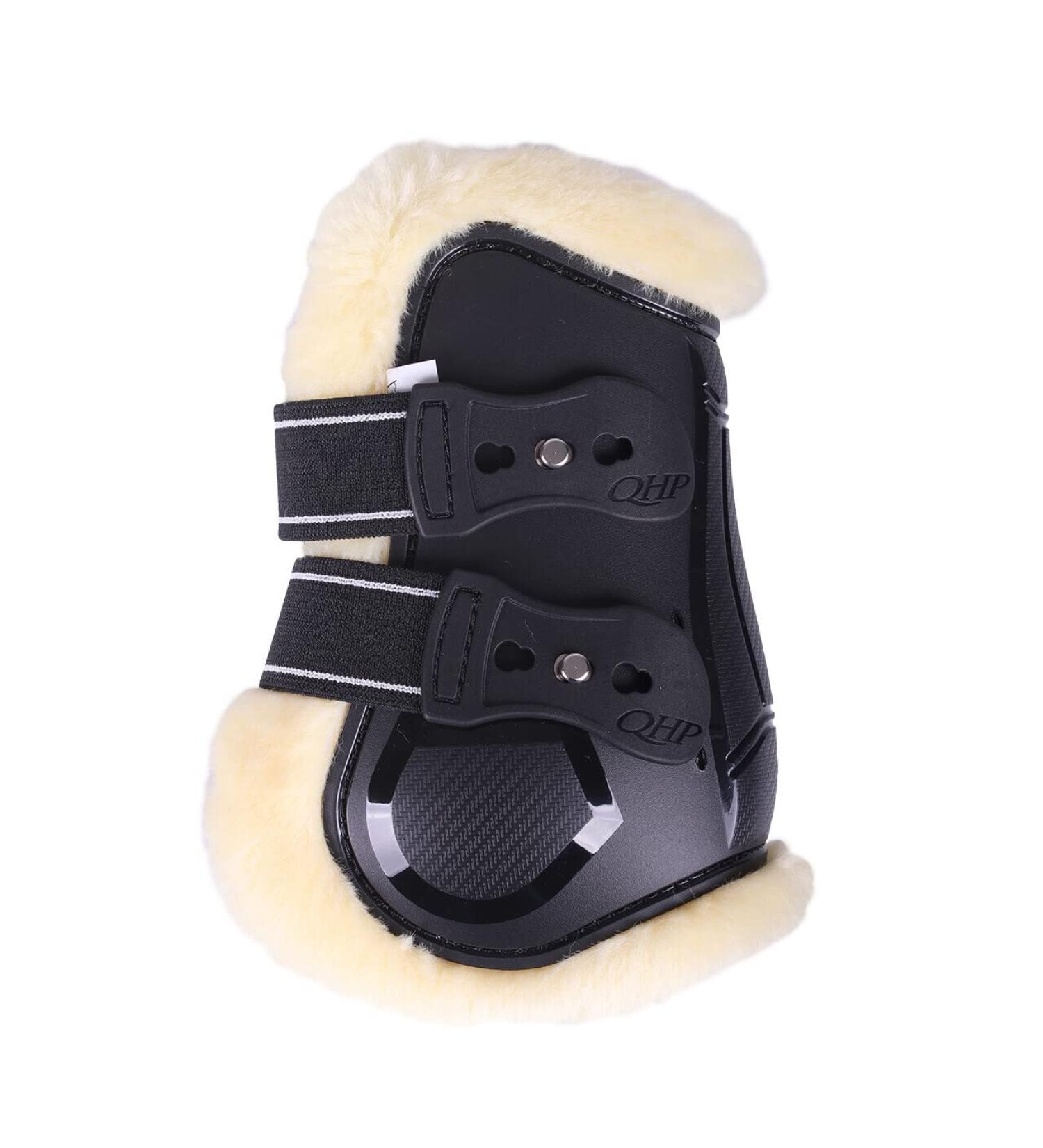 QHP fetlock boots Ontario with faux fur lining and quick fasteners (Thoroughbred Black) Thoroughbred Black