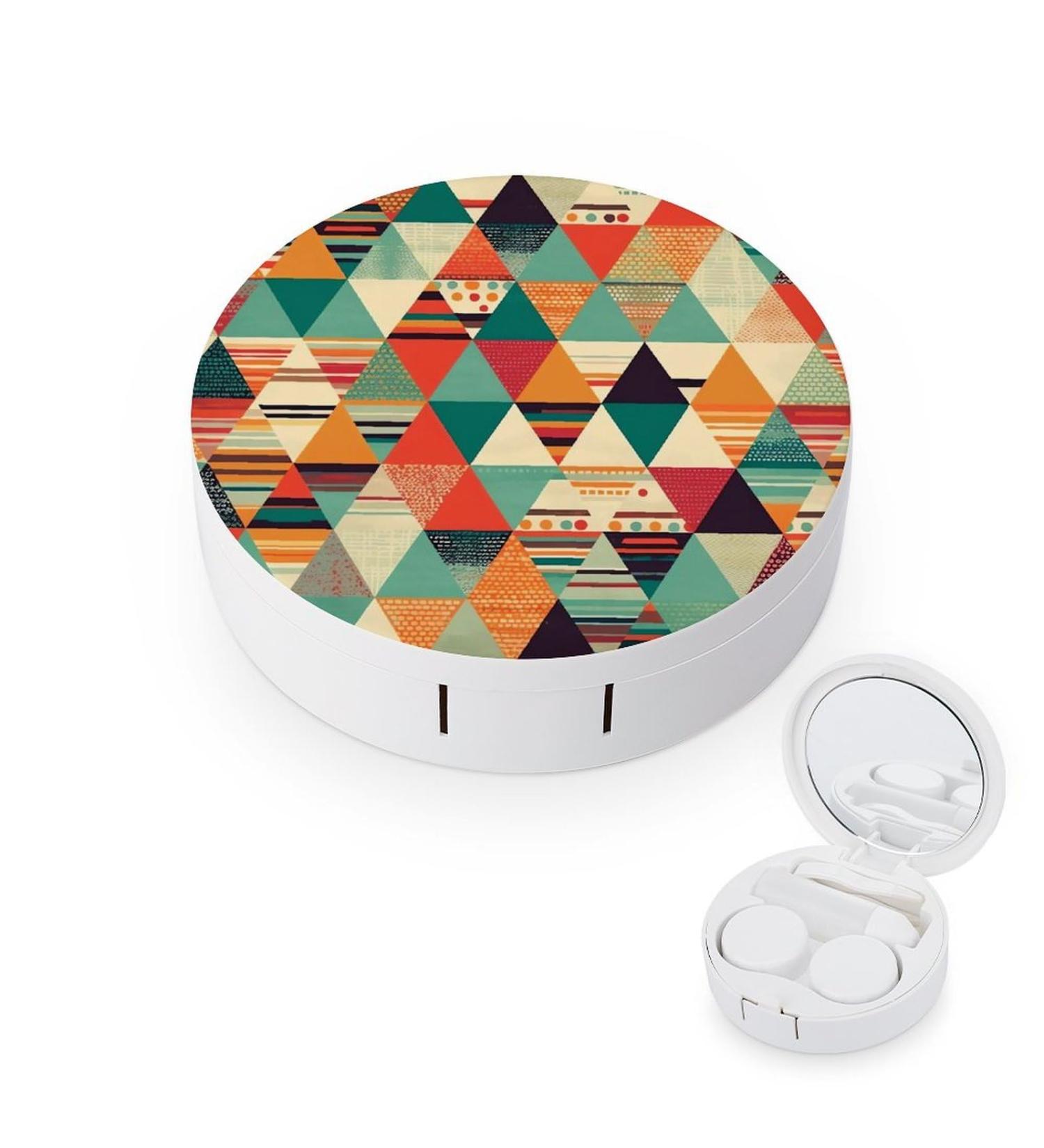 Colorful Striped Contact Lens Case - Portable Travel Storage Box for Contact Lenses - Buy Online on GoSupps.com