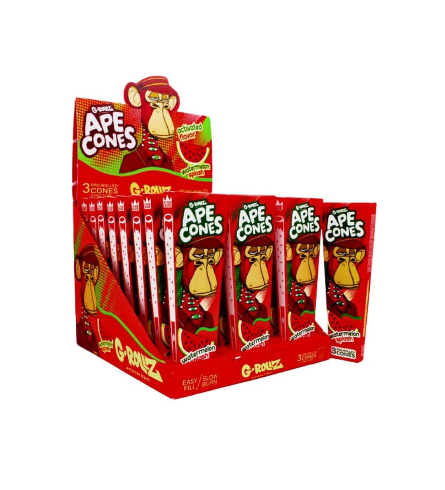 G-Rollz Ape Cones - Watermelon Splash - 3 Cones Per Pack