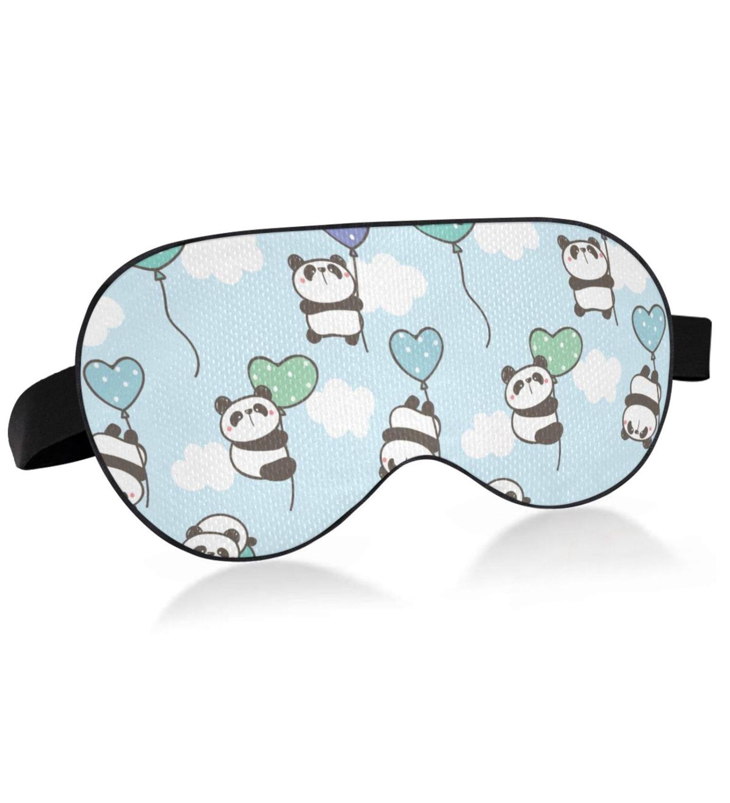Haskirky Light Blocking Eye Mask Breathable and Adjustable Adult Men and Women Travel on Business Trips Yoga Meditation Light Smooth Comfortable Eye Mask Office Deep Sleep Goodies Blue Cartoon Pand - Buy Online on GoSupps.com