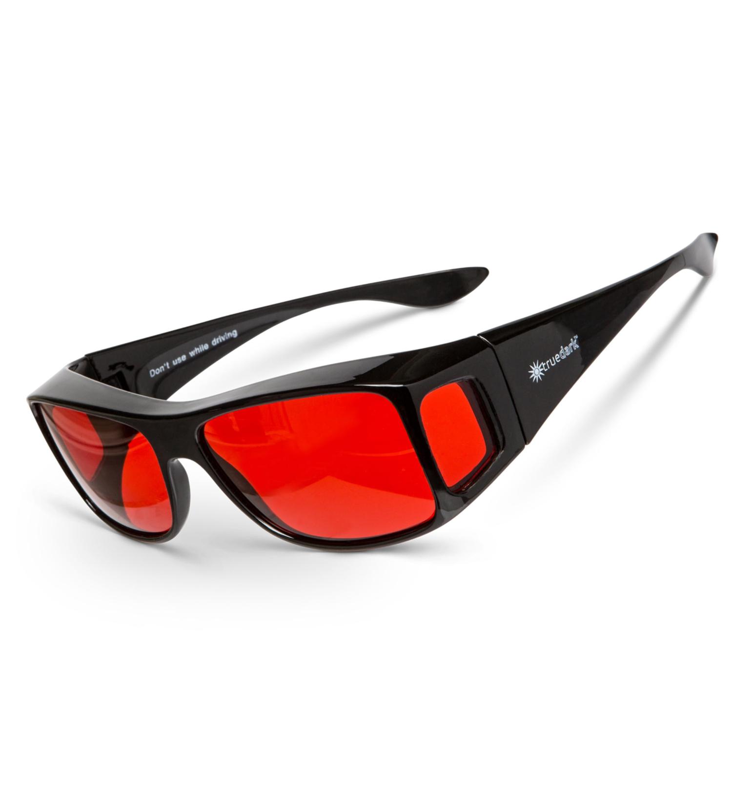 TrueDark Twilights Fitover Blue Light Blocking Glasses - Reduce Eye Strain & UV Glare for Better Sleep | Men & Women | Perfect for Computer Gaming TV & Phone - Dave Asprey - Buy Online on GoSupps.com